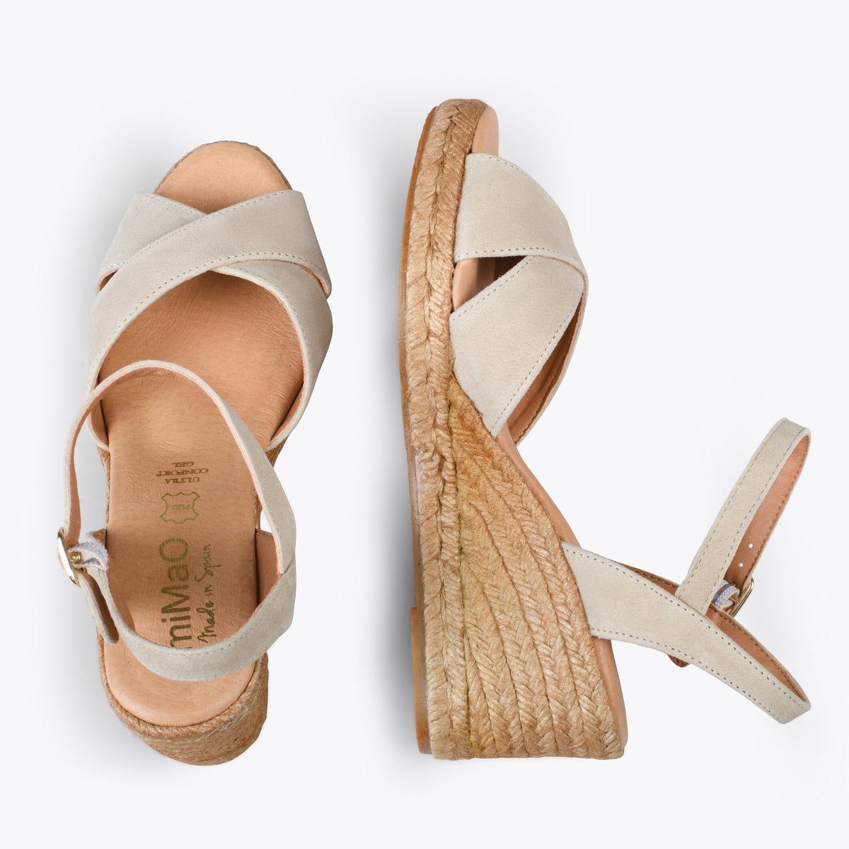 CALPE – BEIGE suede sandal espadrille