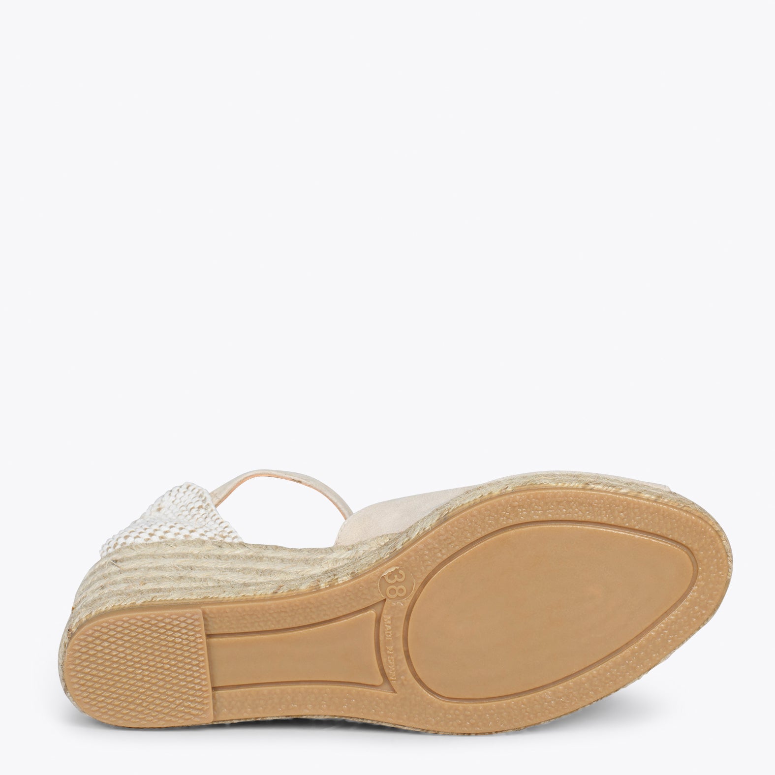 SITGES – Espadrilles compensées à bout ouvert BEIGE