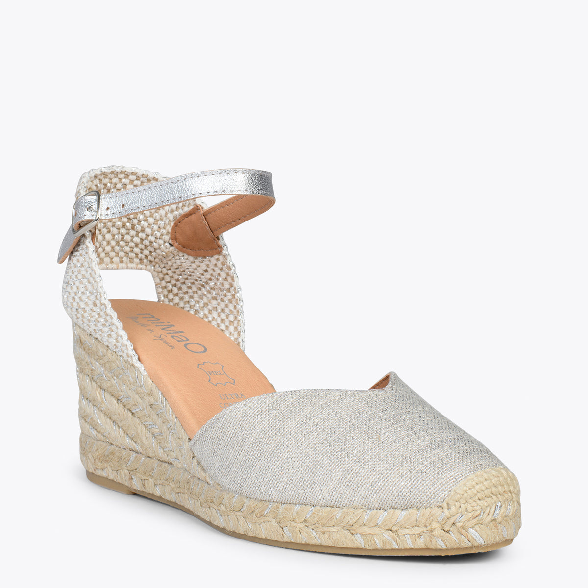 DUNE – SILVER metallic linen espadrilles