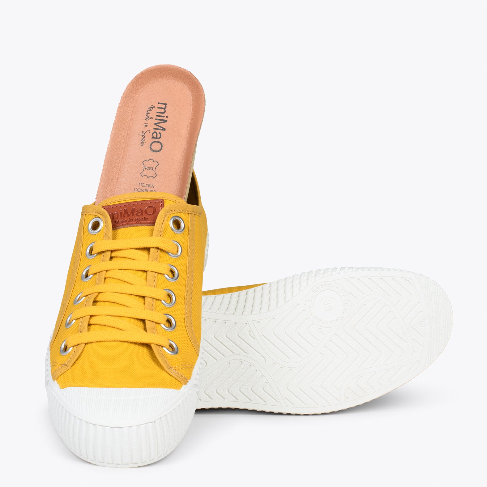 BAMBA – Baskets casual en toile pour femme MOUTARDE