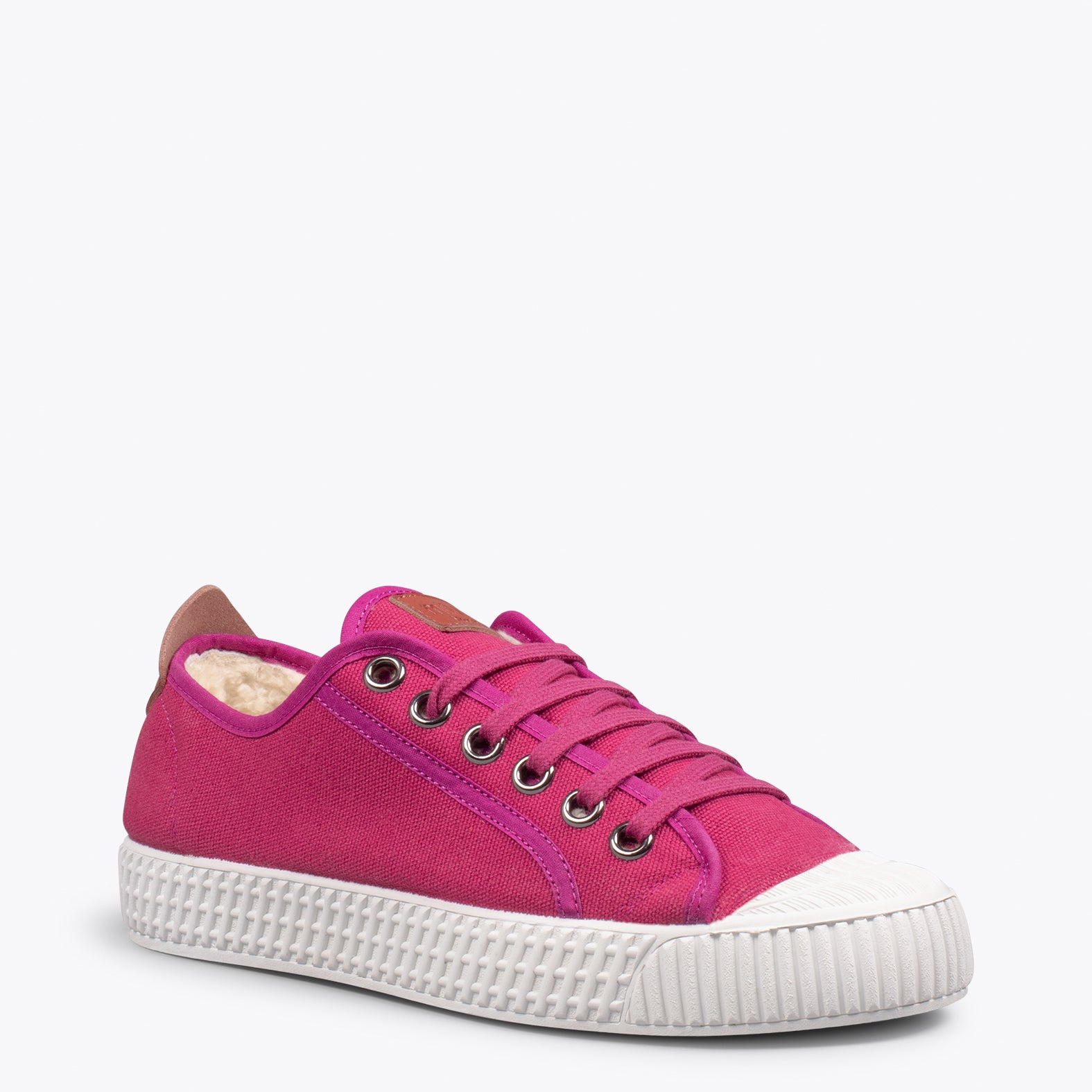 BAMBA – Baskets en toile hydrofuge en mouton FUCHSIA