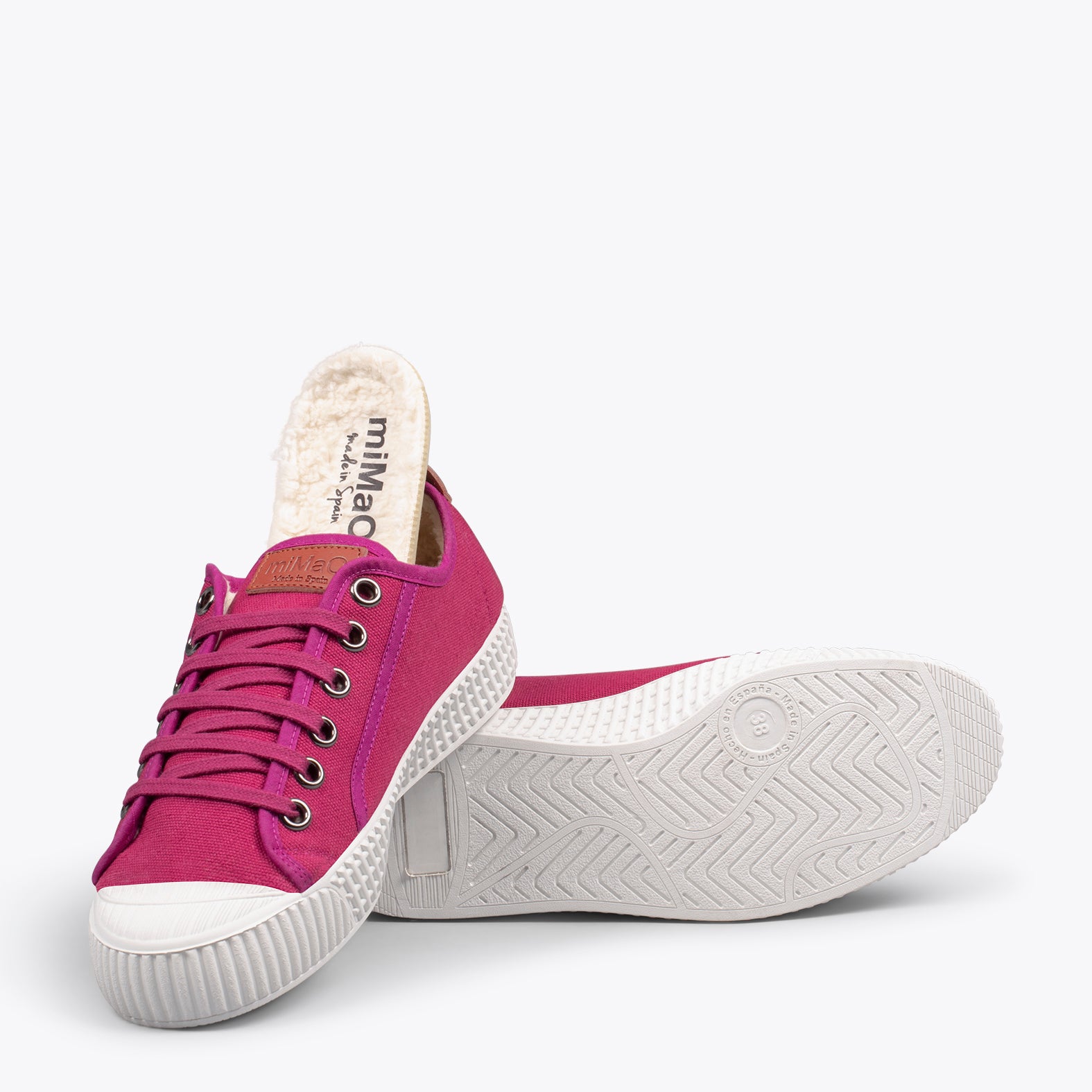 BAMBA – Baskets en toile hydrofuge en mouton FUCHSIA