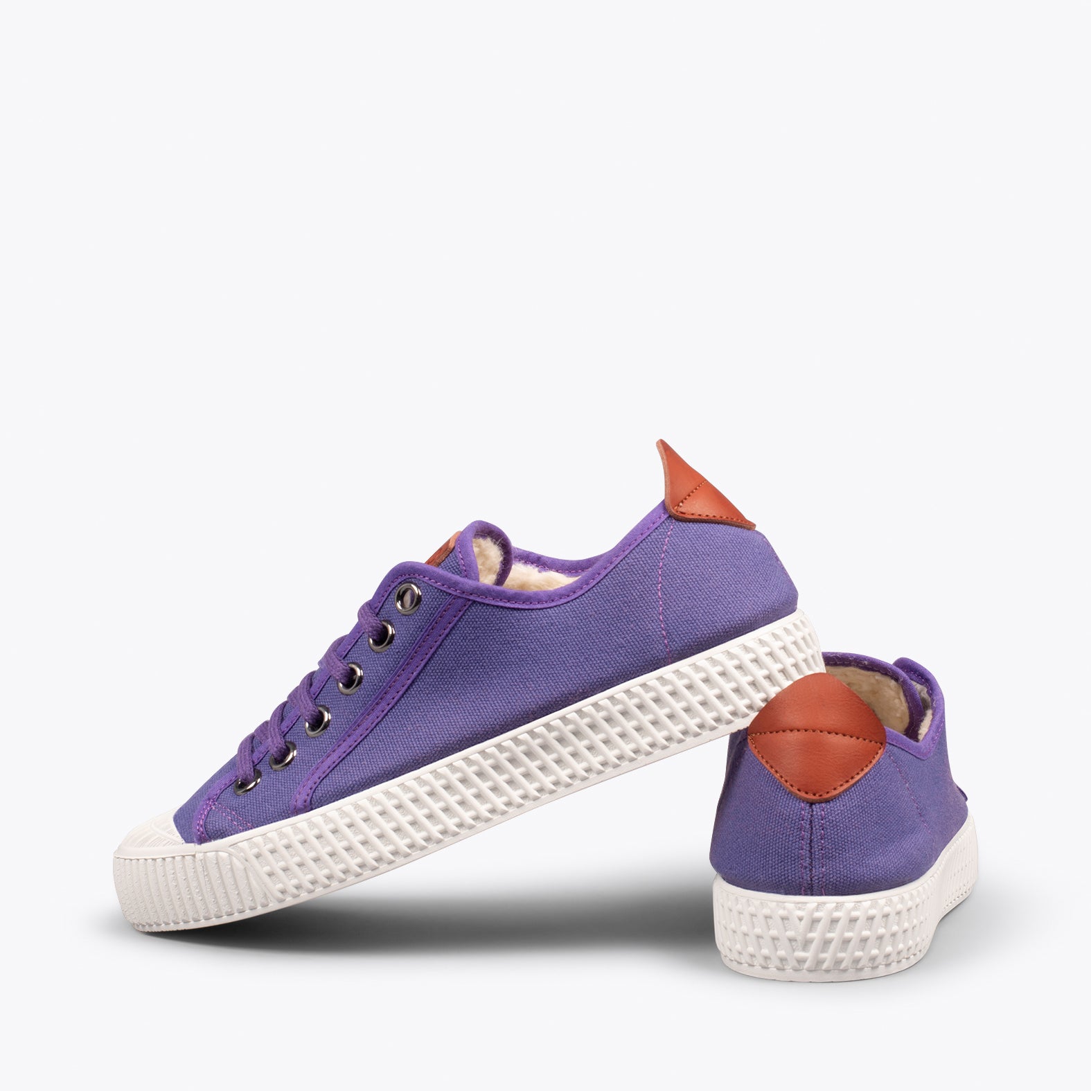 BAMBA – Baskets en toile hydrofuge en mouton LILAS