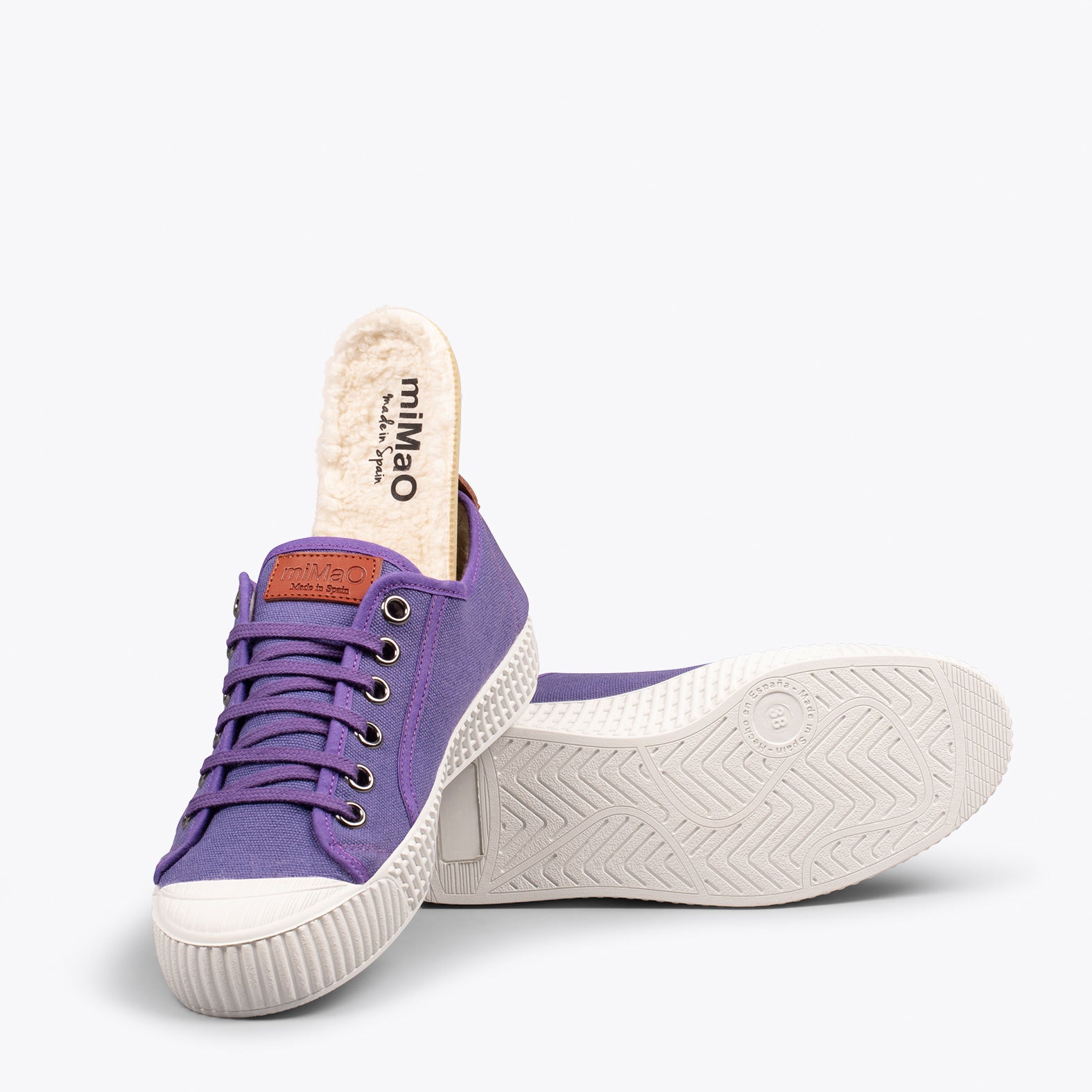 BAMBA – Baskets en toile hydrofuge en mouton LILAS