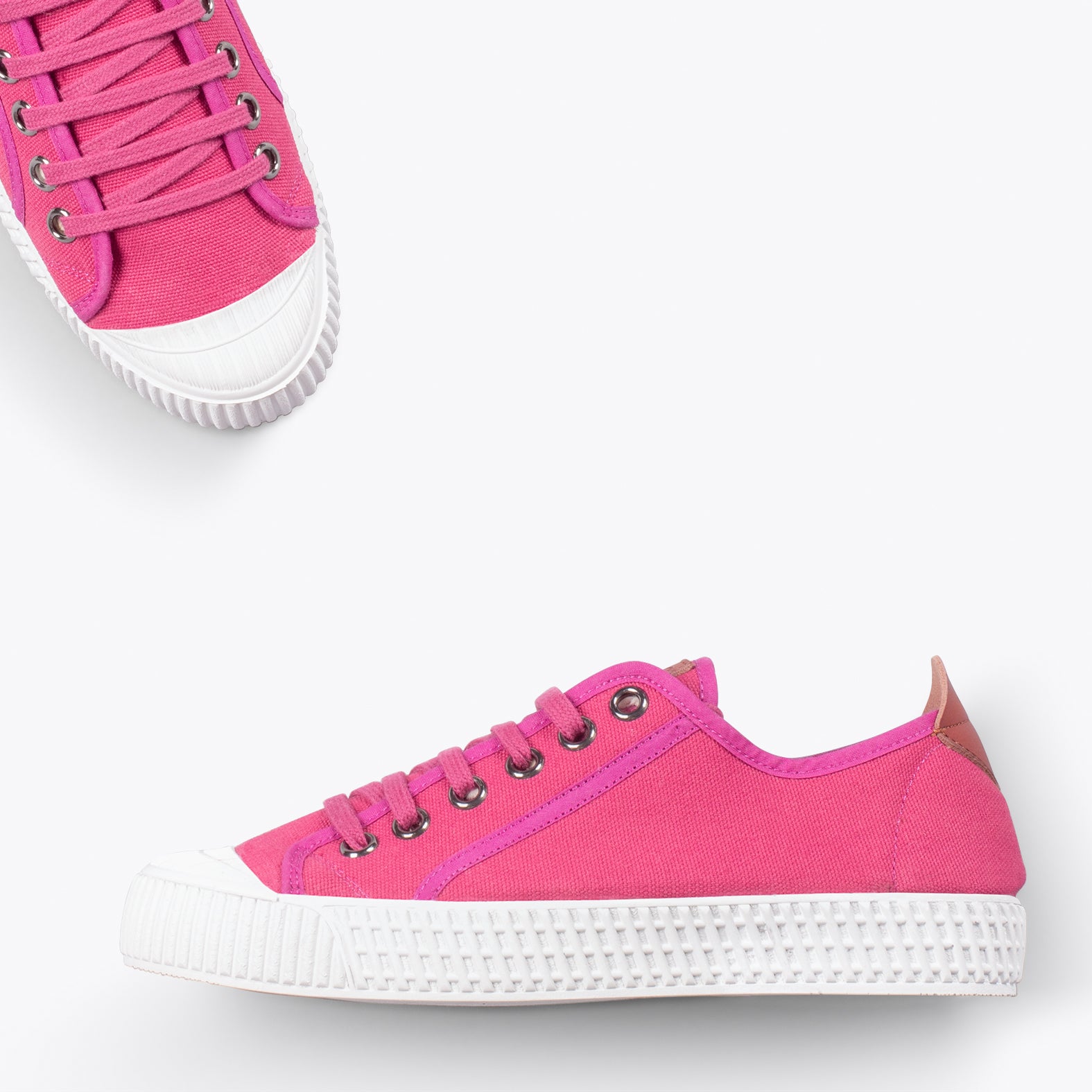 BAMBA – Baskets en toile hydrofuge en mouton FUCHSIA