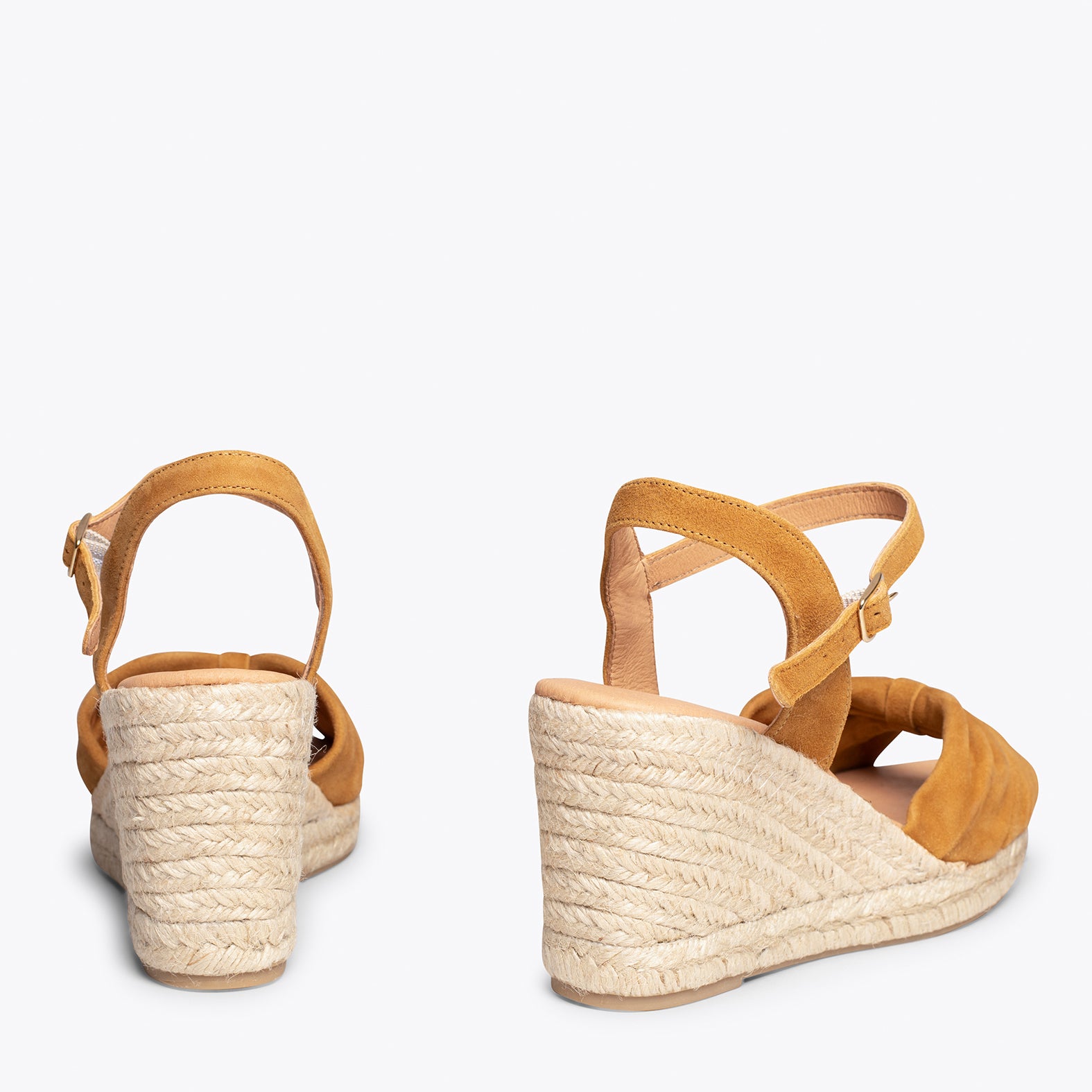 PALMA - Sandalias de esparto con cuña CAMEL