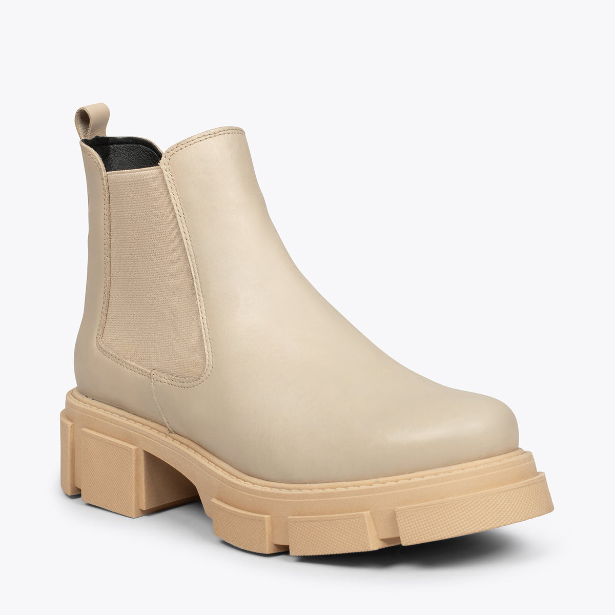 CANDEM - Botines track de piel BEIGE