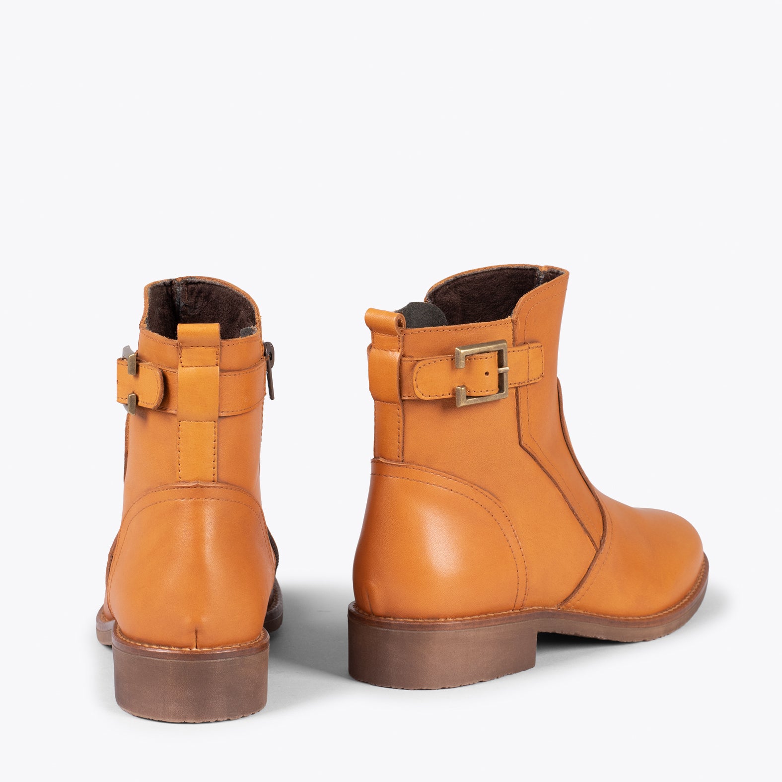 BIKER – Botines bajos con hebilla MARRÓN - miMaO ®