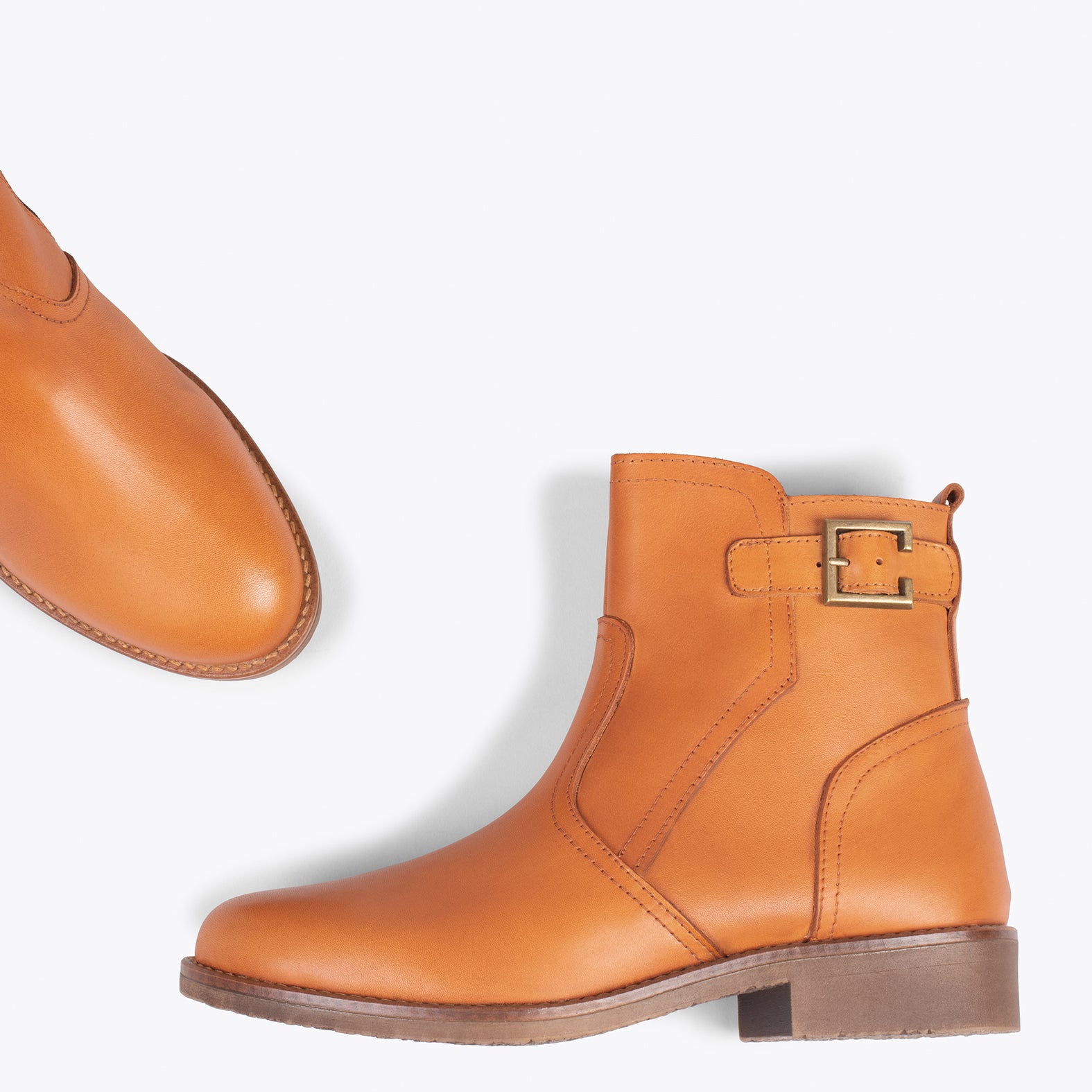 BIKER – Botines bajos con hebilla MARRÓN - miMaO ®