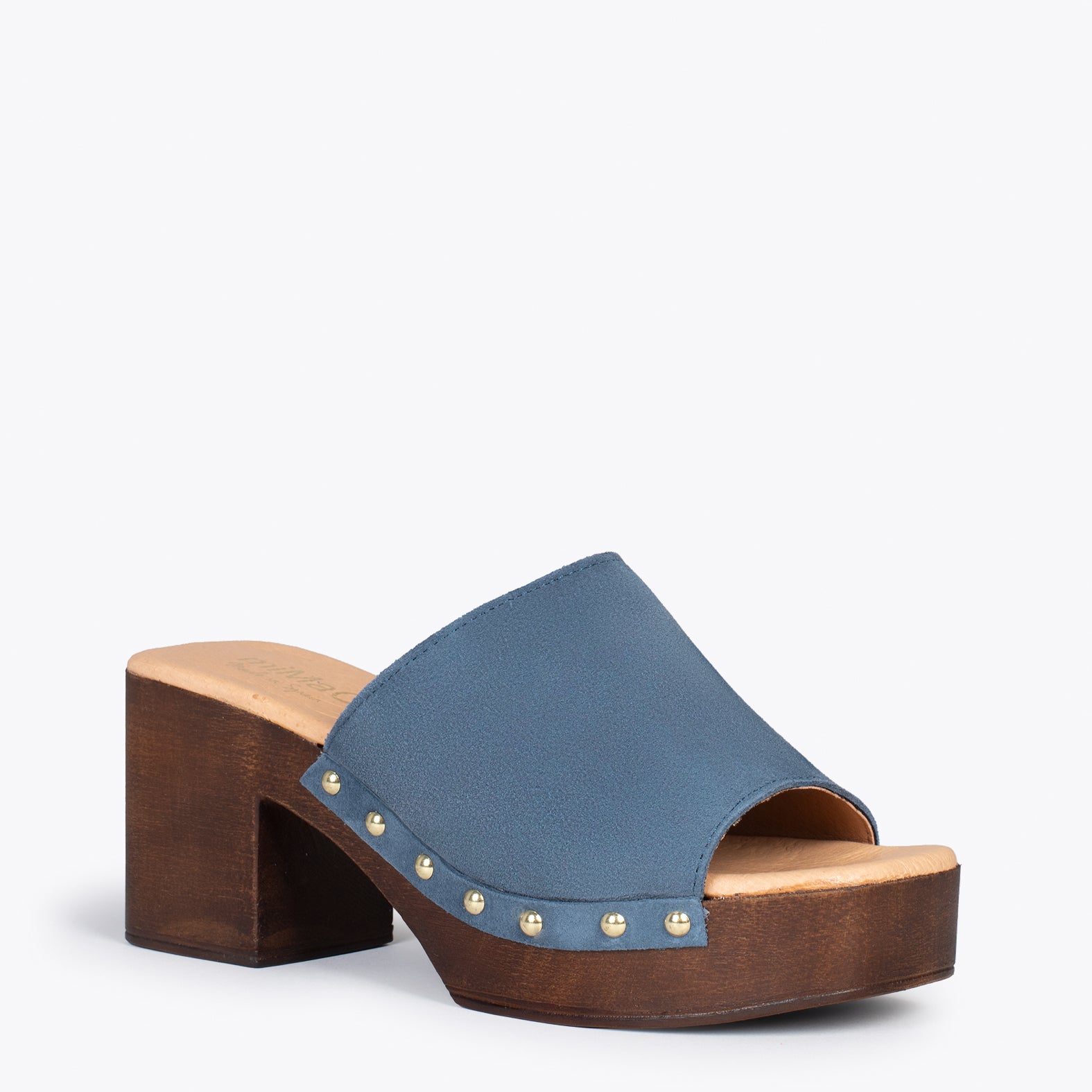 HOLIDAY – JEANS mules with heel and platform