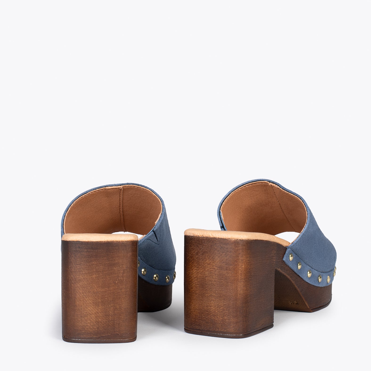 HOLIDAY – JEANS mules with heel and platform