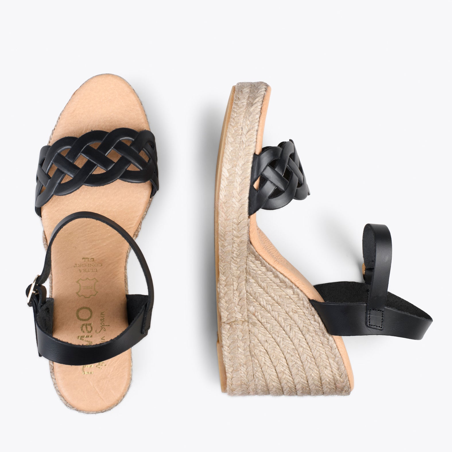 OASIS – Espadrilles à tige tressée NOIR
