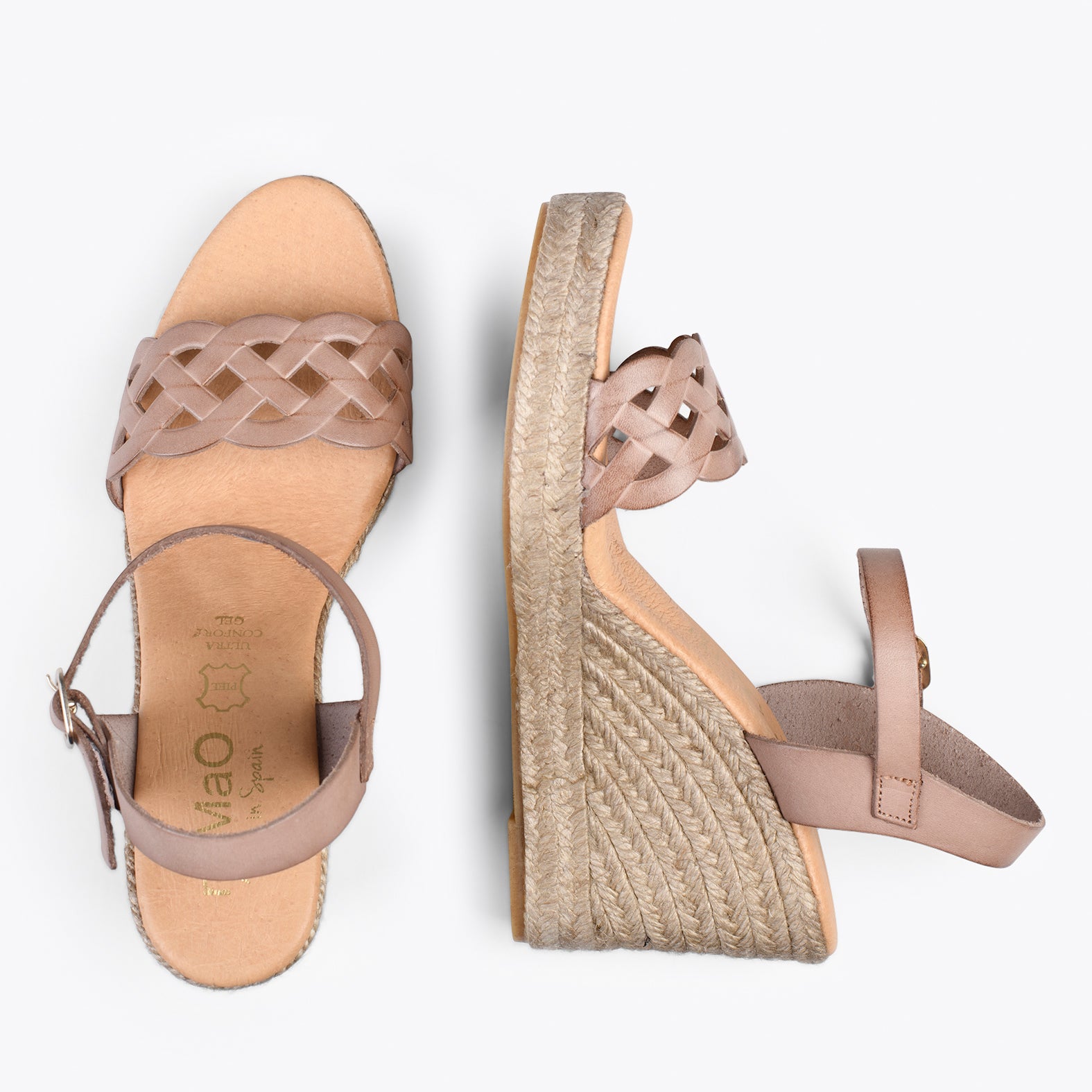 OASIS – Espadrilles à tige tressée TAUPE