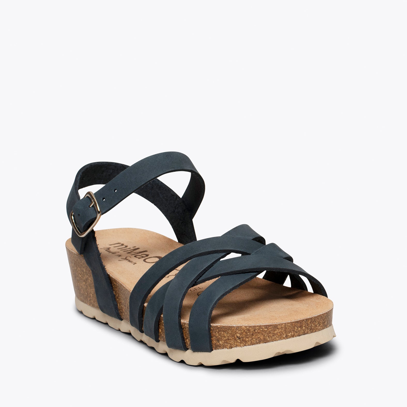 PRINCESS – NAVY suede bio sandals for kids