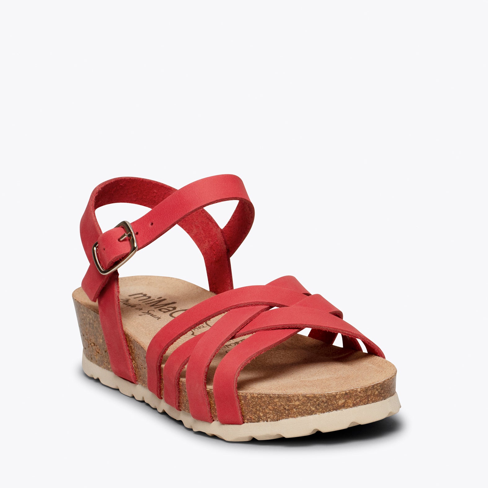 PRINCESS – RED suede bio sandals for kids
