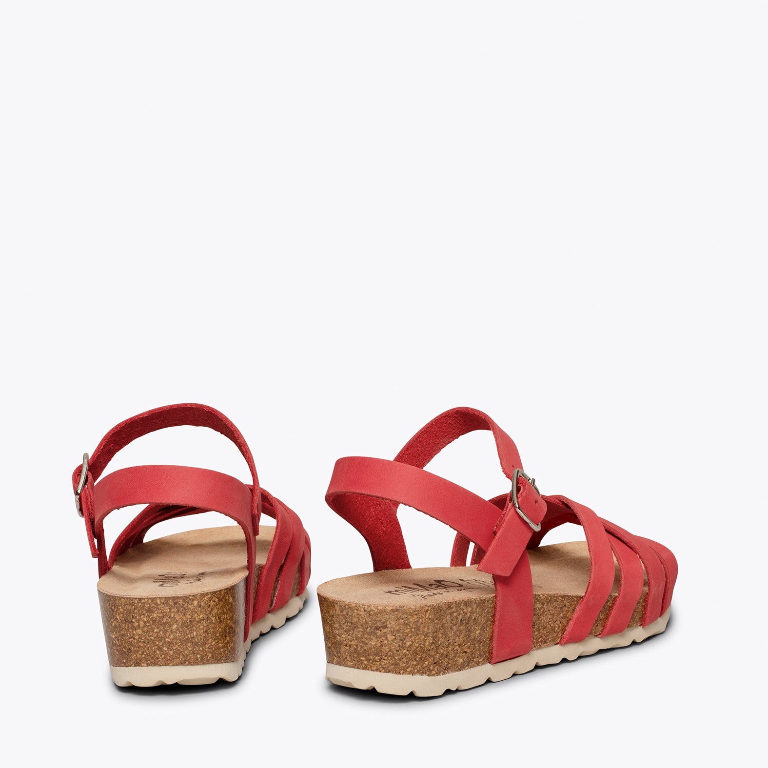 PRINCESS – RED suede bio sandals for kids