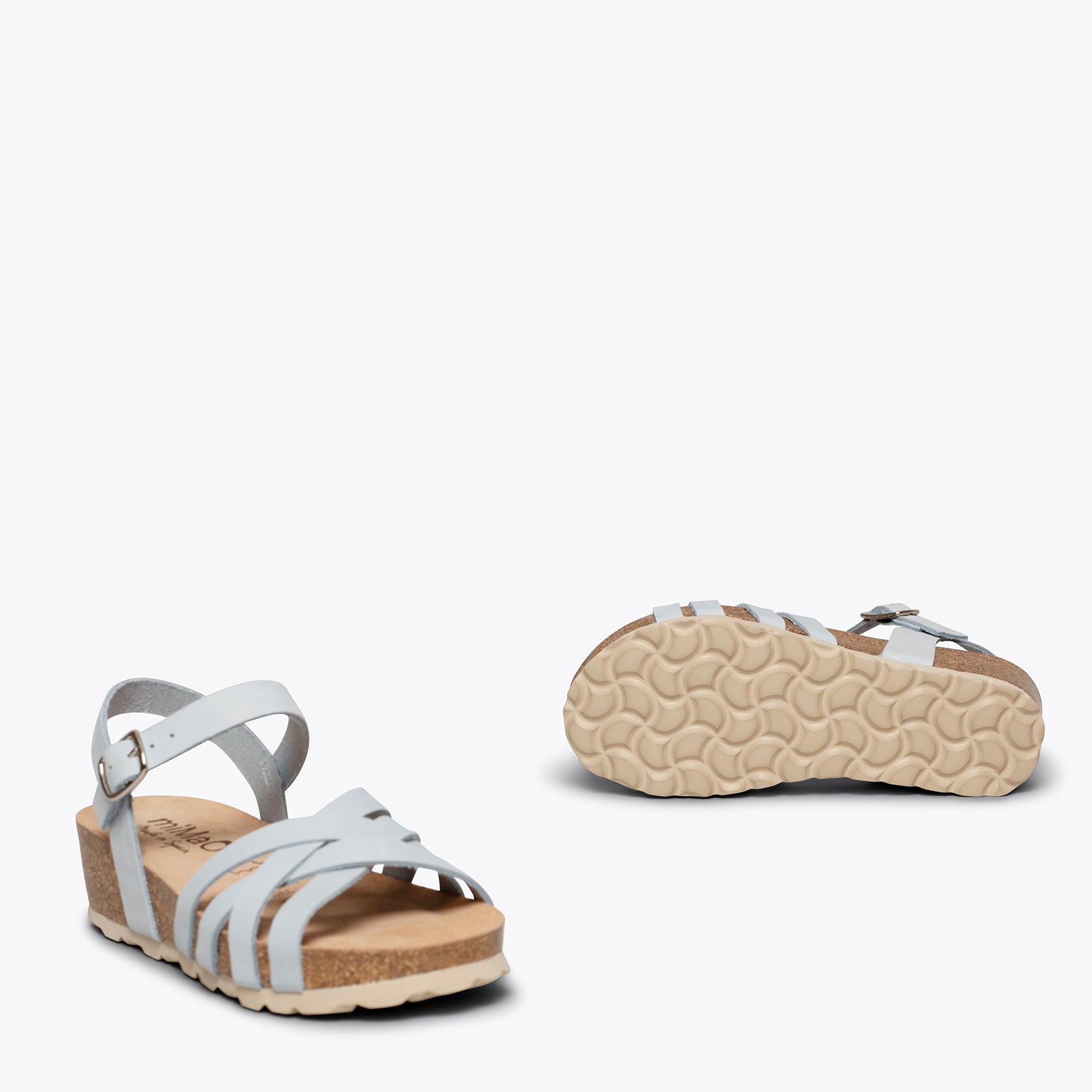 PRINCESS – BLUE suede bio sandals for kids