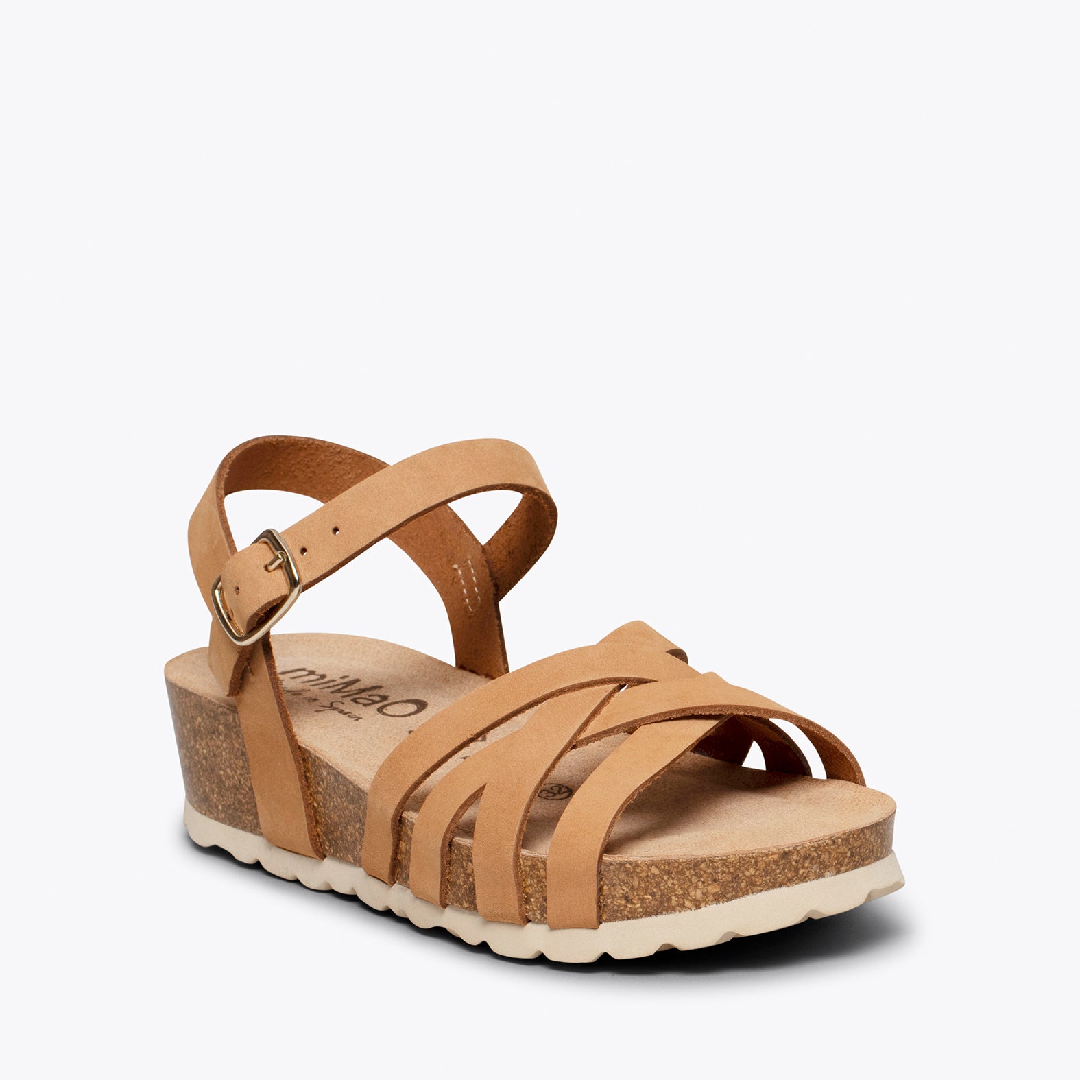 PRINCESS – CAMEL suede bio sandals for kids