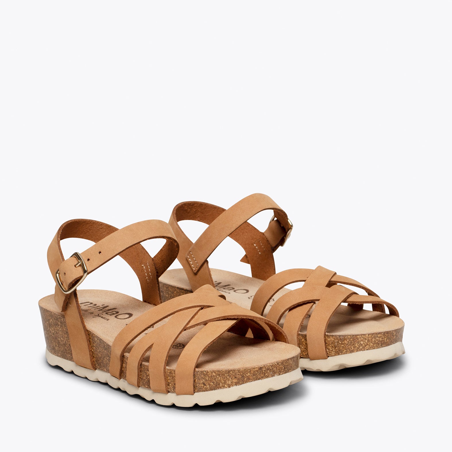 PRINCESS – CAMEL suede bio sandals for kids