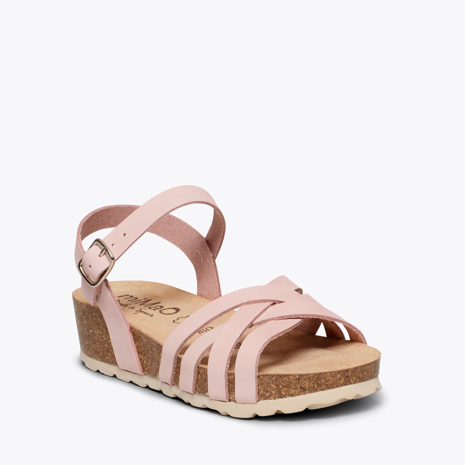 PRINCESS – PINK suede bio sandals for kids