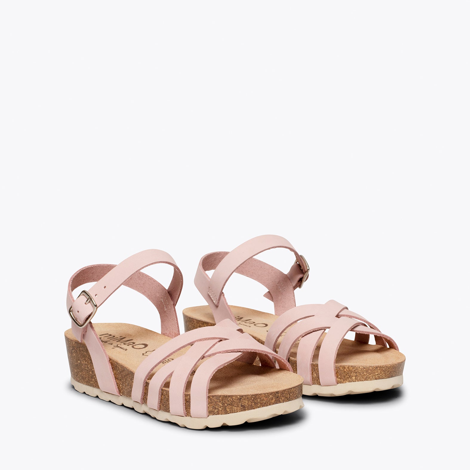 PRINCESS – PINK suede bio sandals for kids