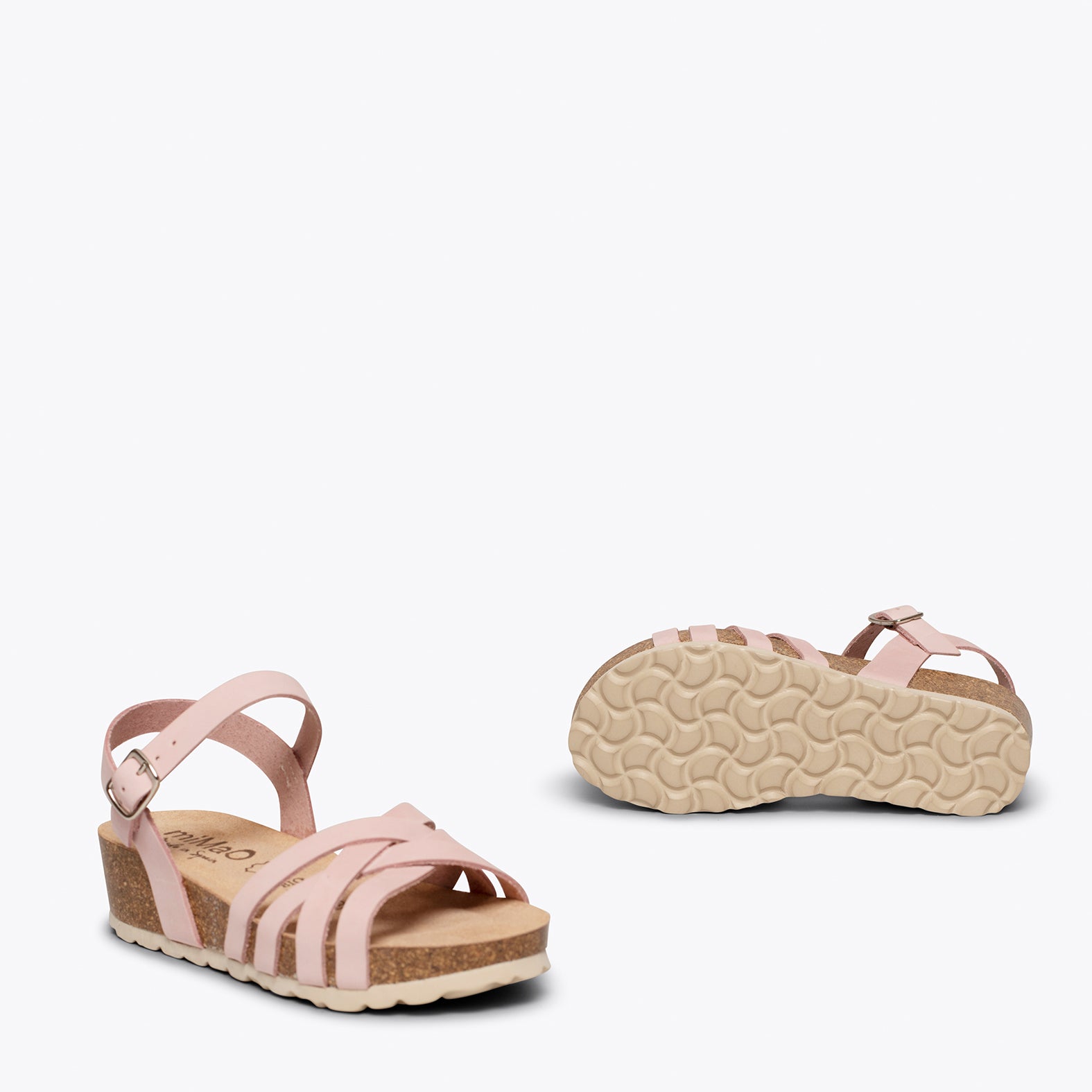 PRINCESS – PINK suede bio sandals for kids