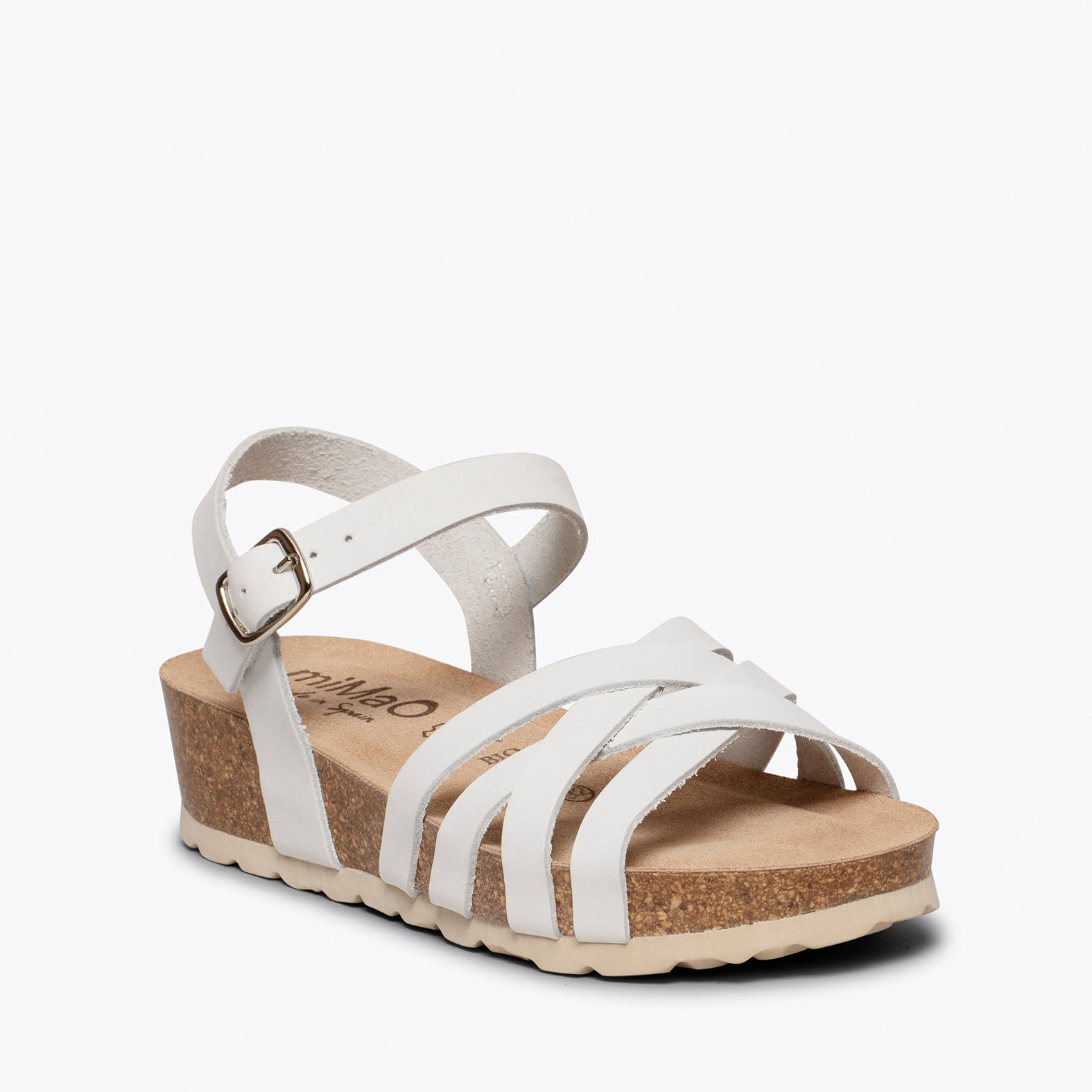 PRINCESS – WHITE suede bio sandals for kids