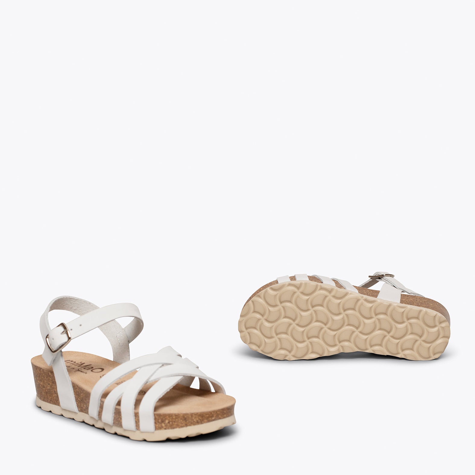 PRINCESS – WHITE suede bio sandals for kids