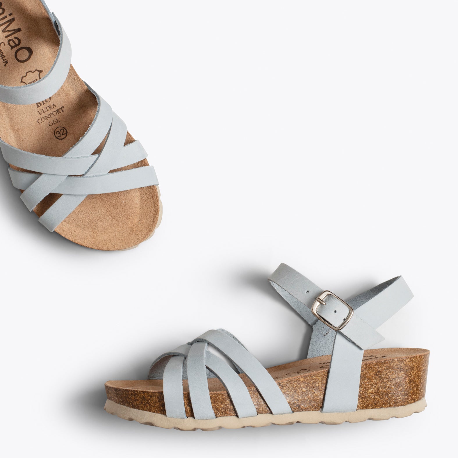 PRINCESS – BLUE suede bio sandals for kids