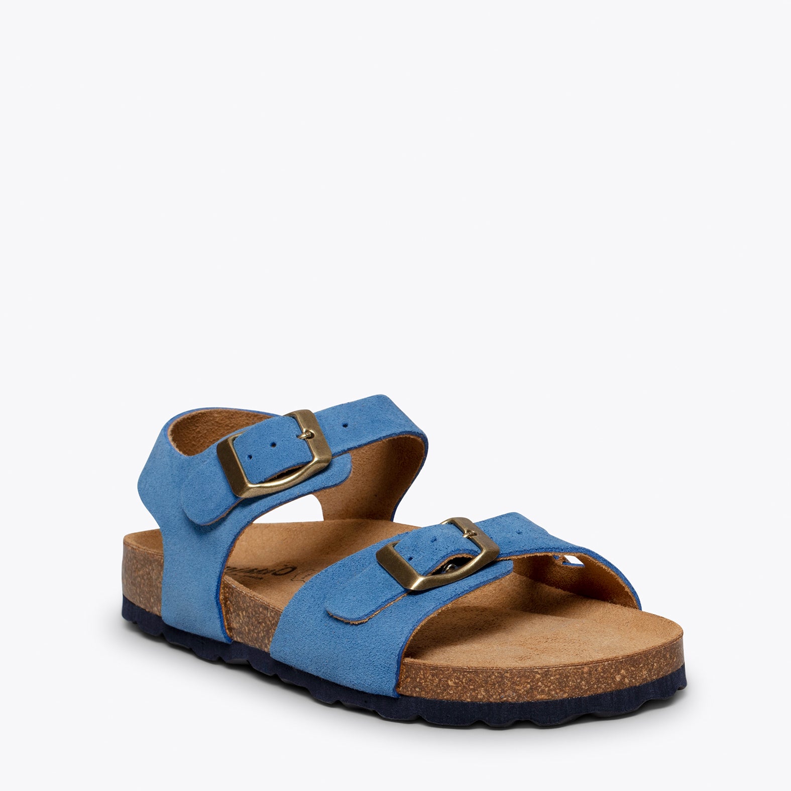 POLO – BLUE suede bio sandal for kids