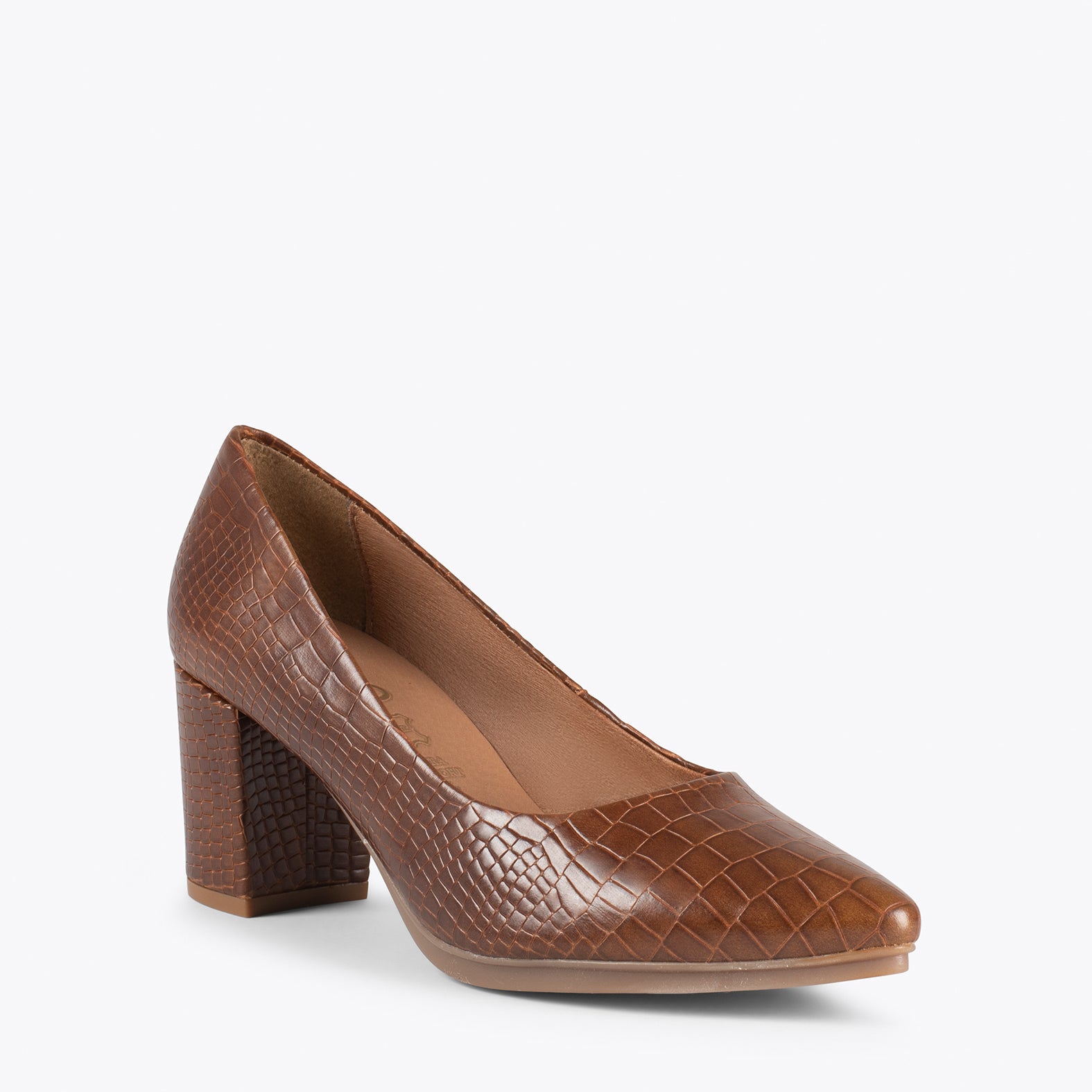 URBAN S COCO – Zapatos de tacón con textura de cocodrilo MARRÓN - miMaO ®