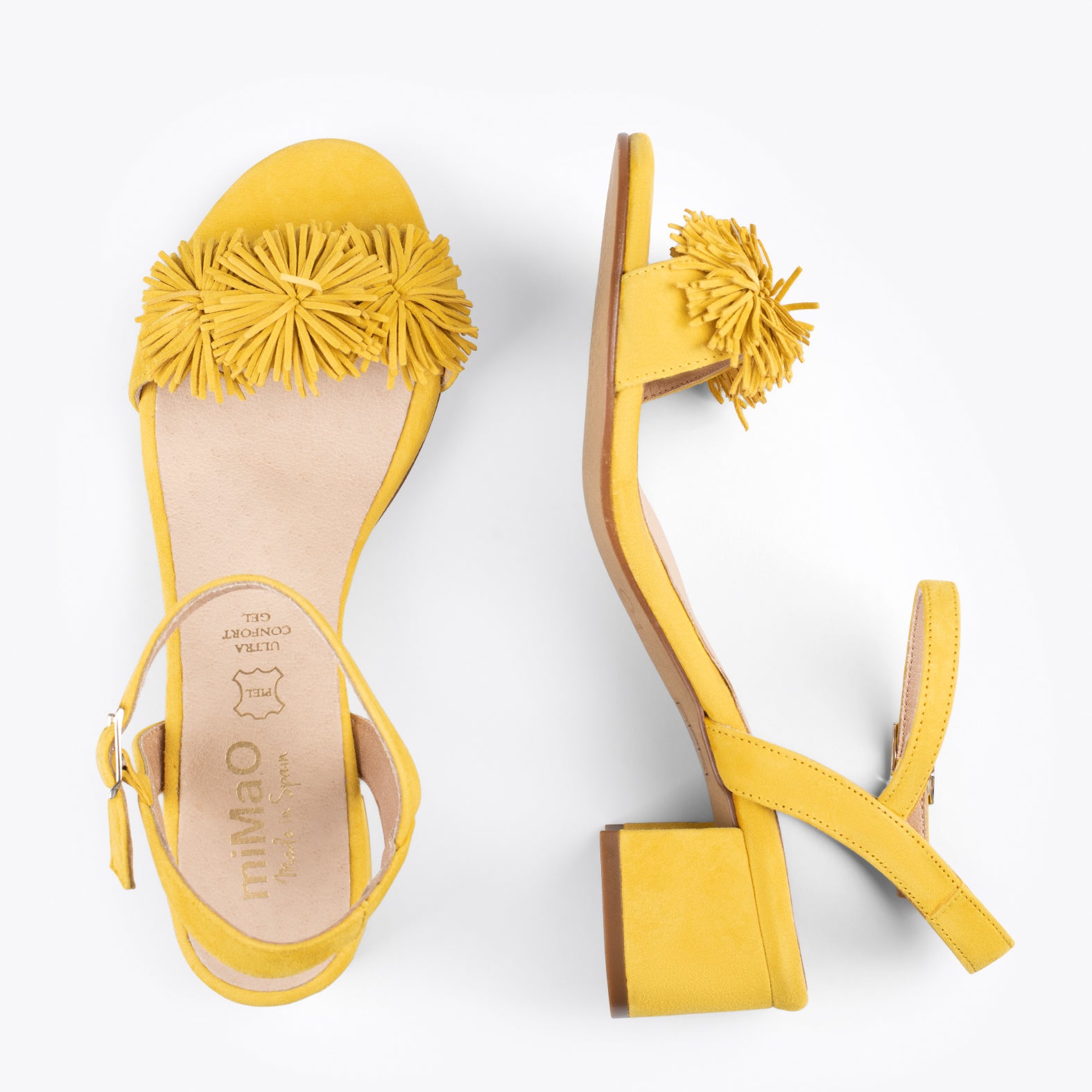 ZINNIA - Sandalias de fiesta con adorno floral AMARILLO