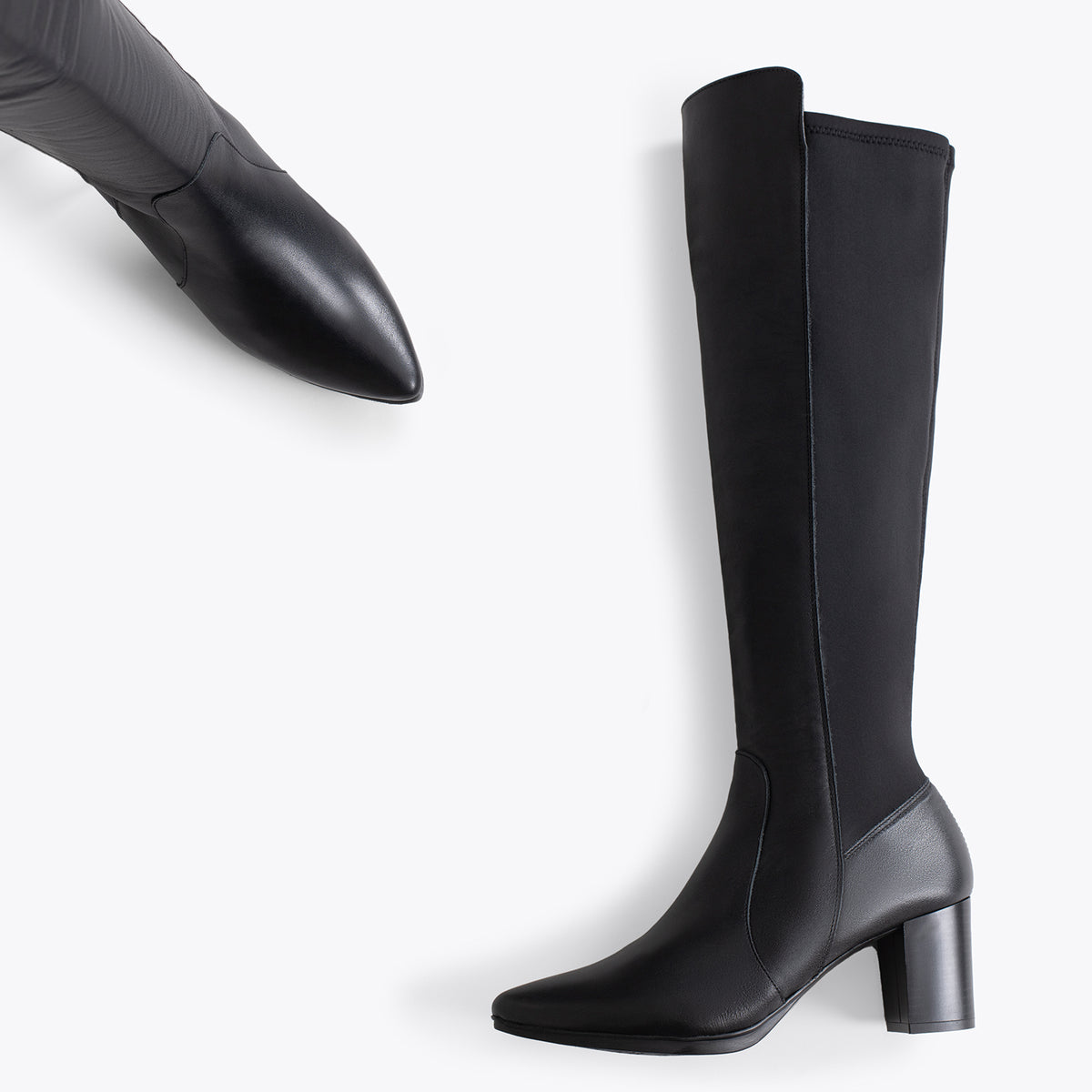 SUNSET – Botas de tacón elásticas NEGRO napa - miMaO ®