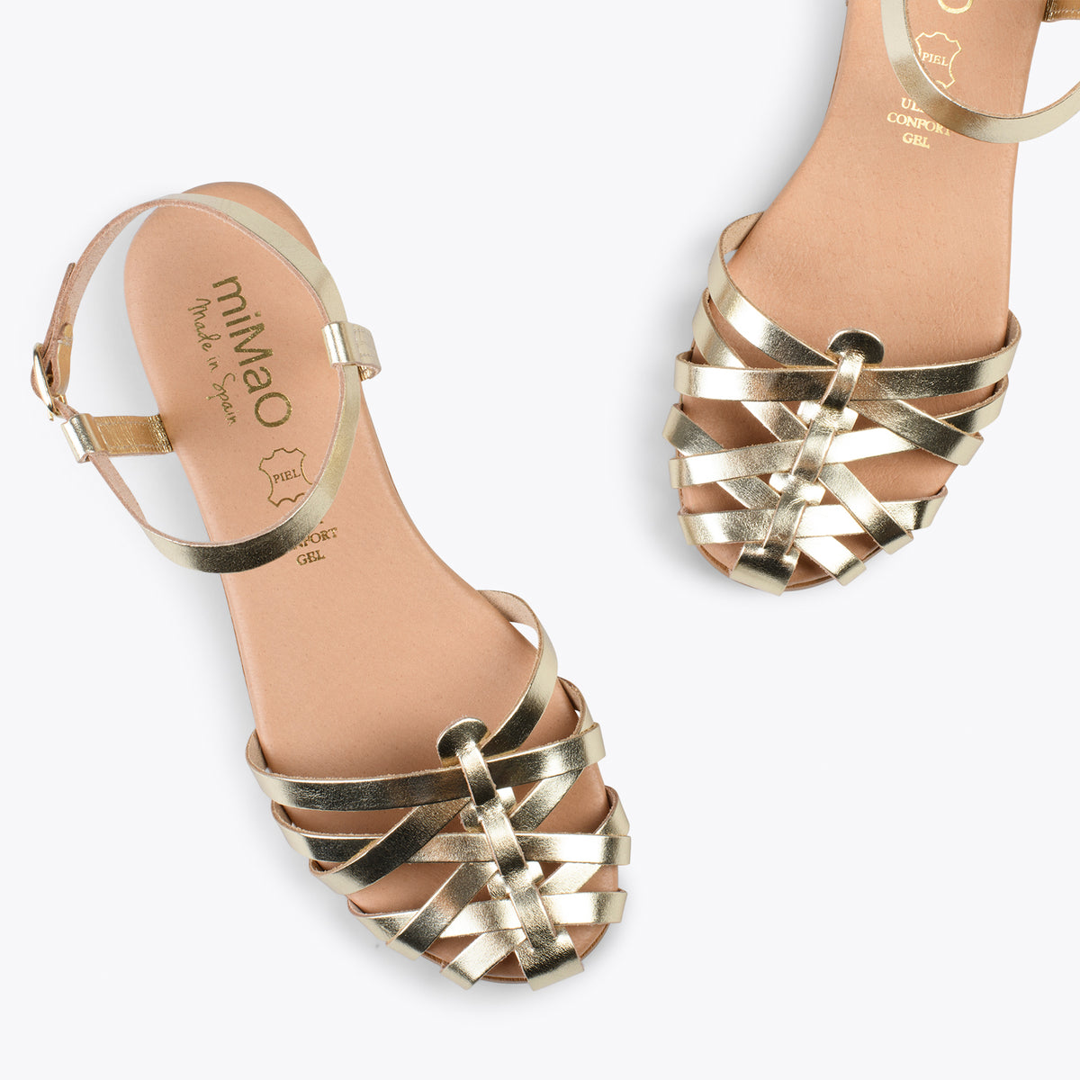 BEACH – Nu-pieds tressés DORÉ