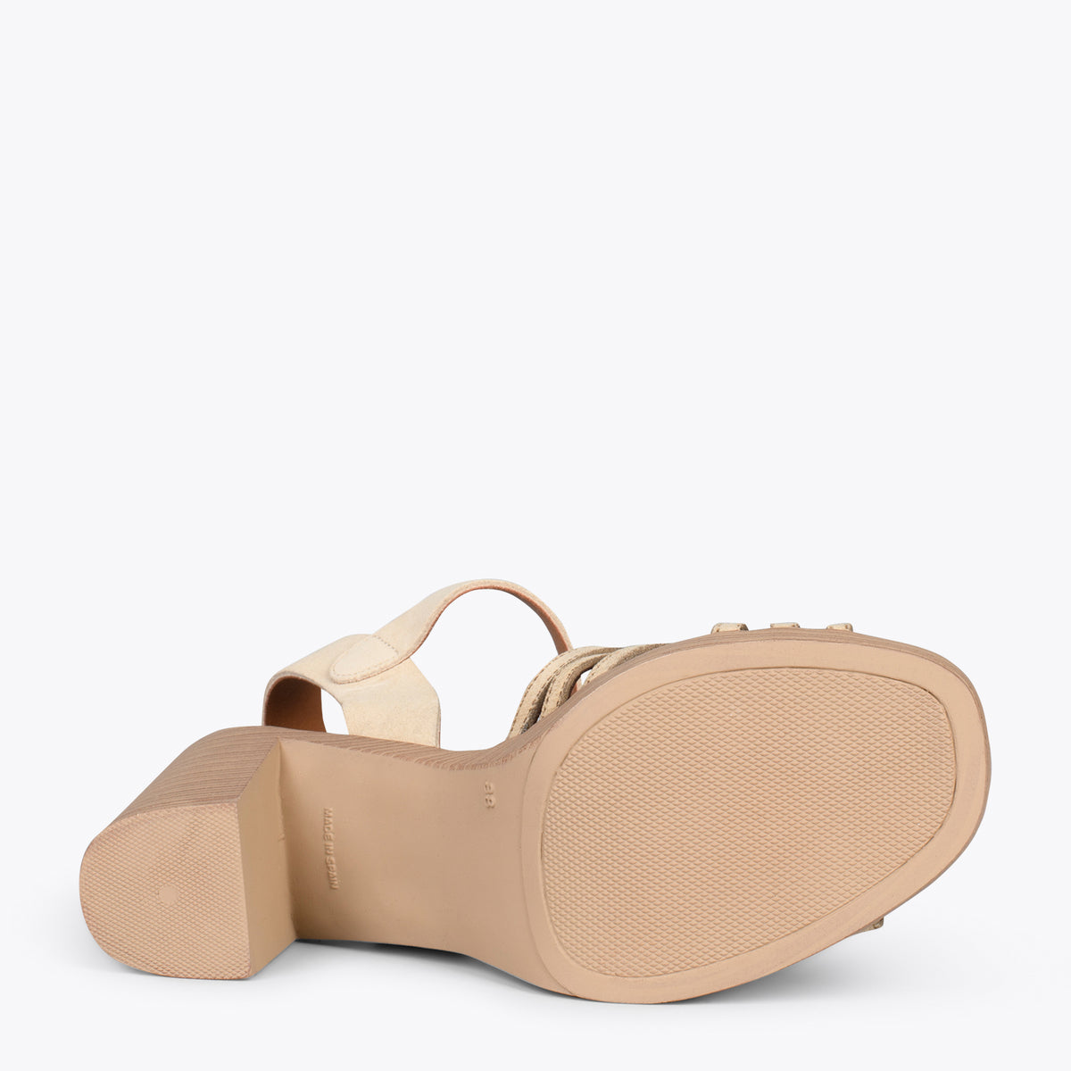 CIBELES – Sandalias de tacón efecto madera BEIGE