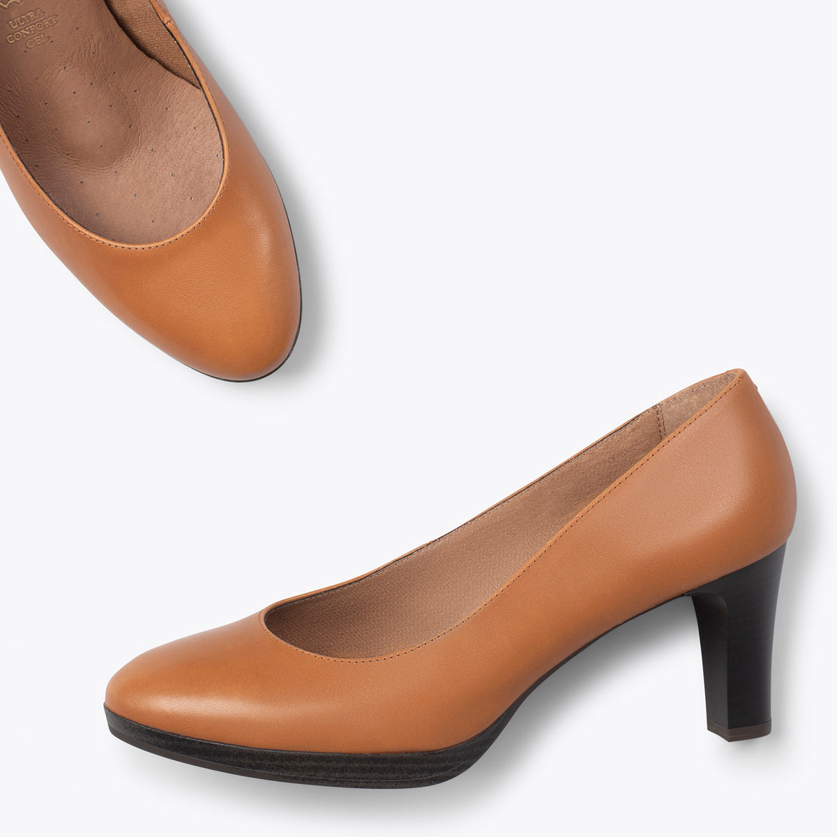 AZAFATA - Zapatos con tacón y plataforma CAMEL