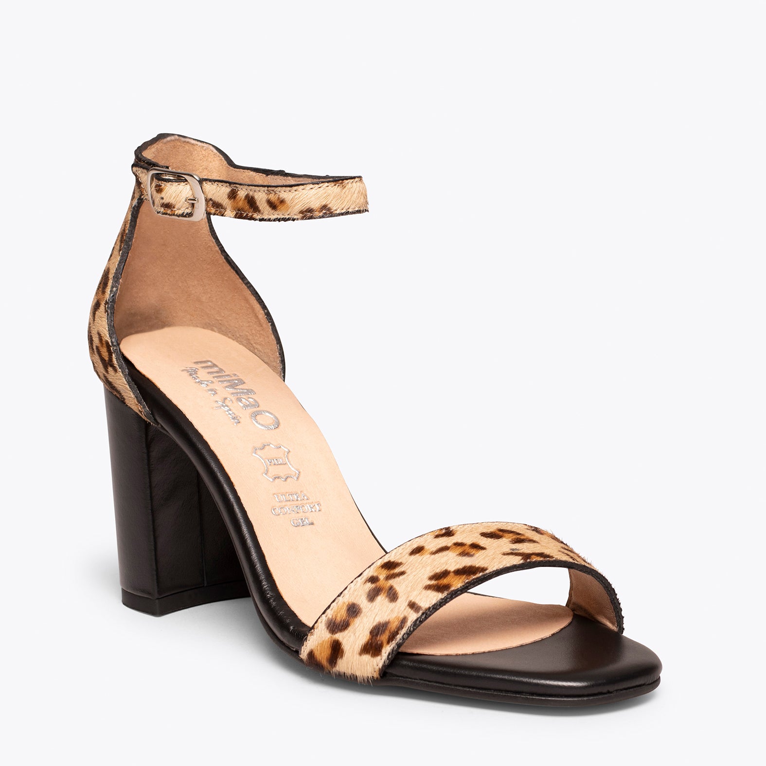 SAVANNAH Sandalia animal print LEOPARDO de tacón alto