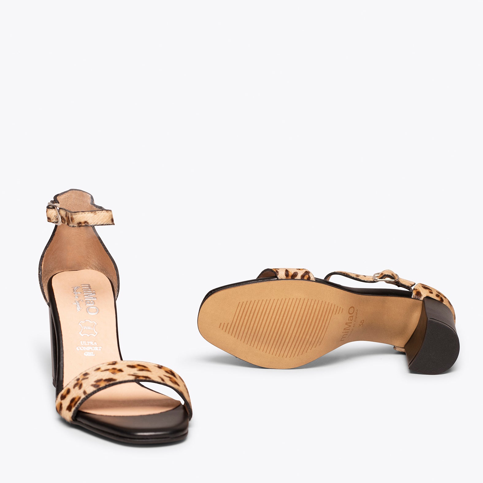 SAVANNAH Sandalia animal print LEOPARDO de tacón alto