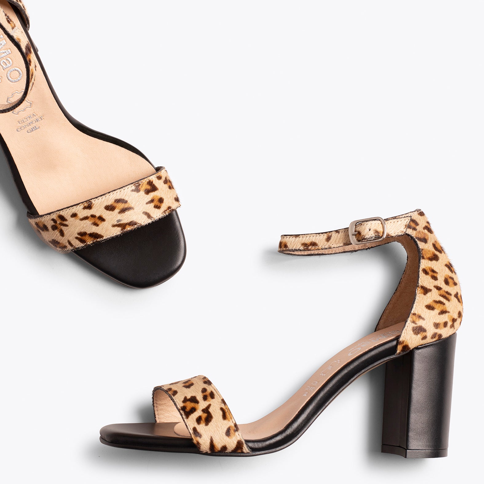 SAVANNAH Sandalia animal print LEOPARDO de tacón alto