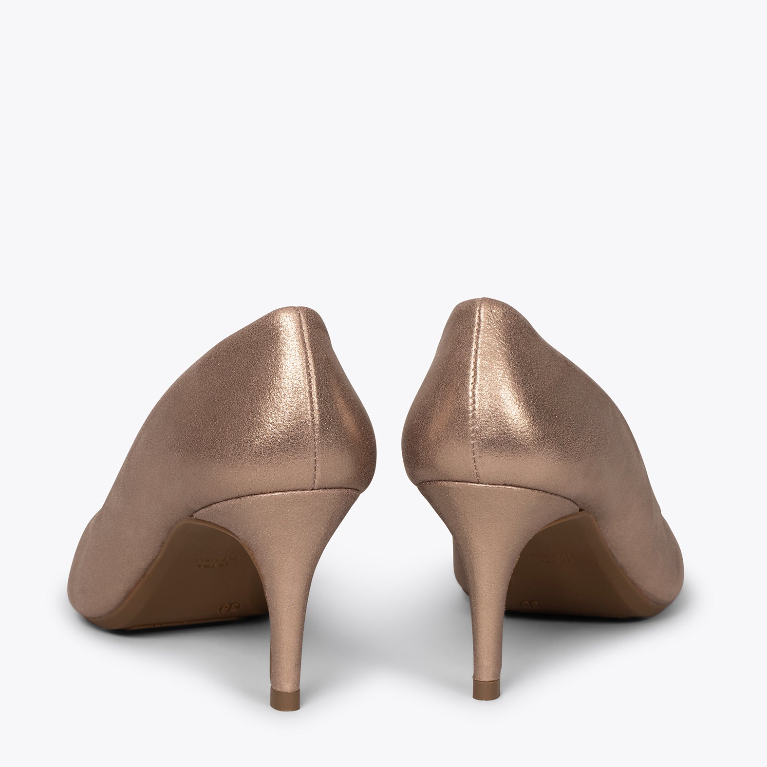 STILETTO Zapatos de piel metalizada CHAMPAGNE y tacón de aguja - miMaO ®