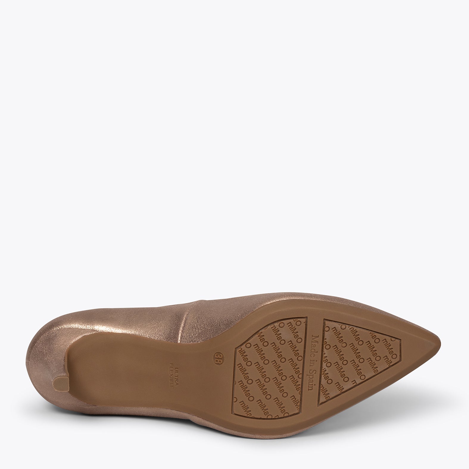 STILETTO Zapatos de piel metalizada CHAMPAGNE y tacón de aguja - miMaO ®