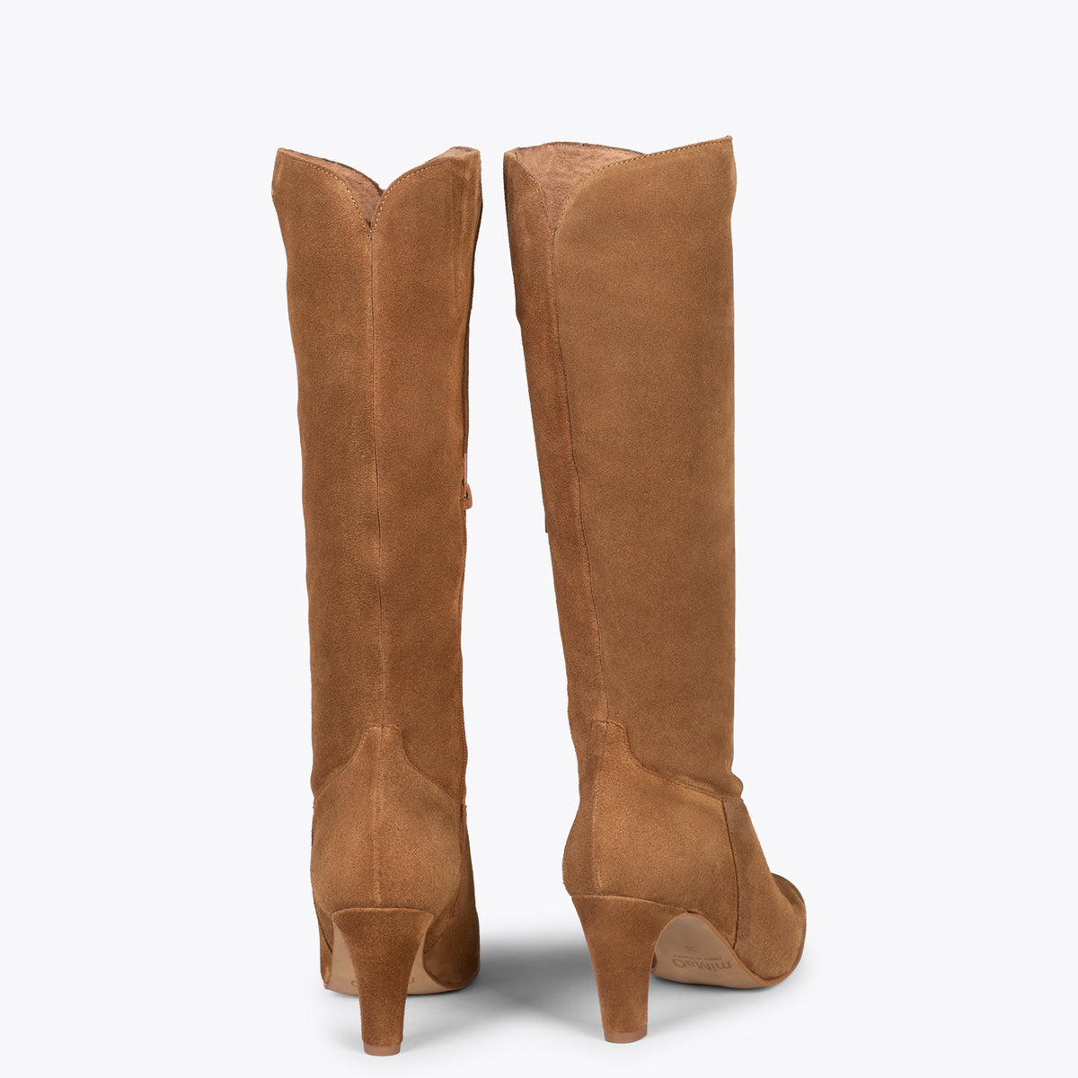 Botas URBAN Redondas – Botas de caña alta con tacón CAMEL