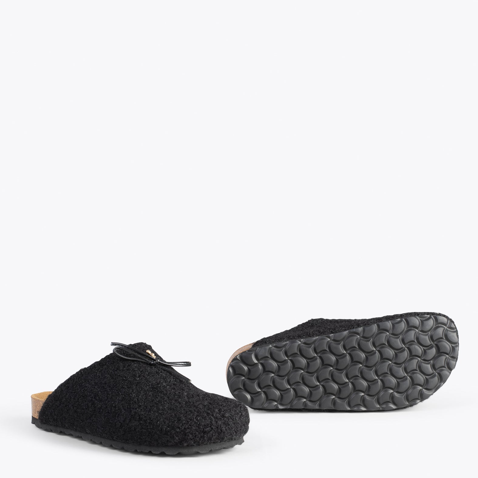 SWEET DREAMS – Zapatillas de estar por casa con lacito NEGRO