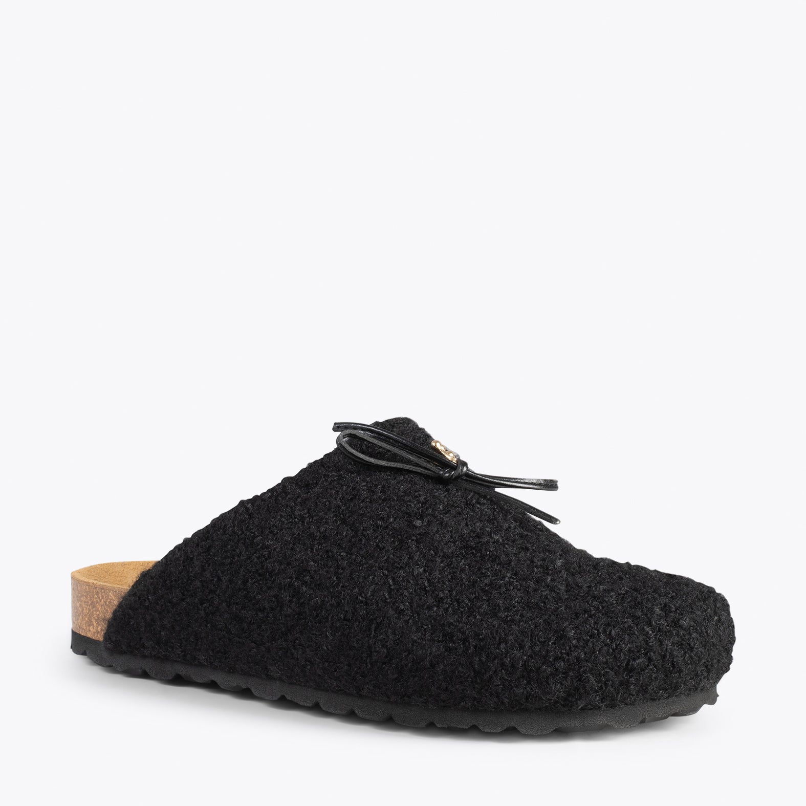 SWEET DREAMS – Zapatillas de estar por casa con lacito NEGRO