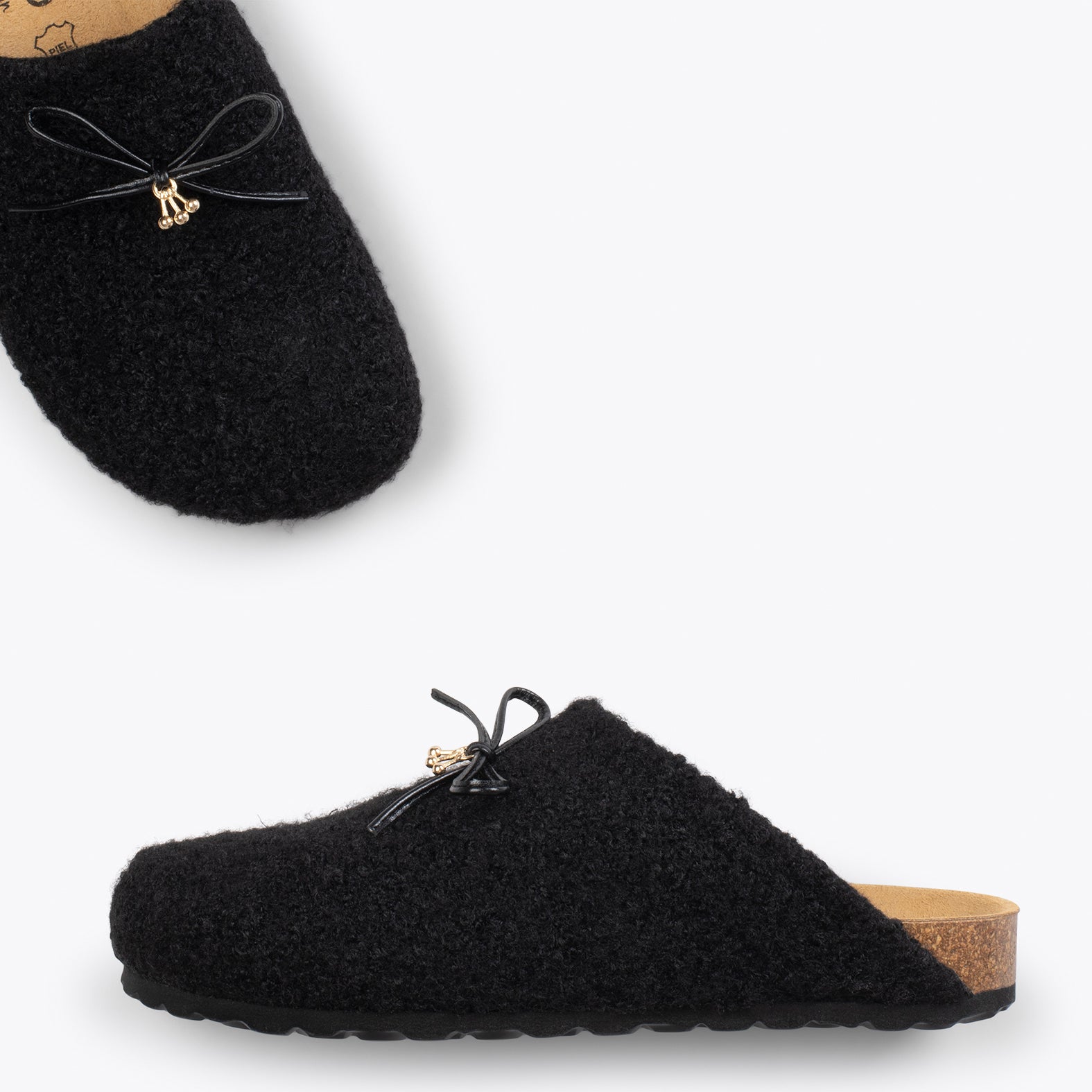 SWEET DREAMS – Zapatillas de estar por casa con lacito NEGRO
