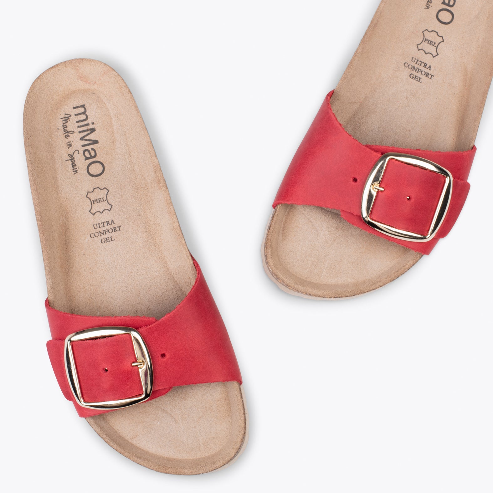 CLAVEL – Sandalias planas de mujer ROJO