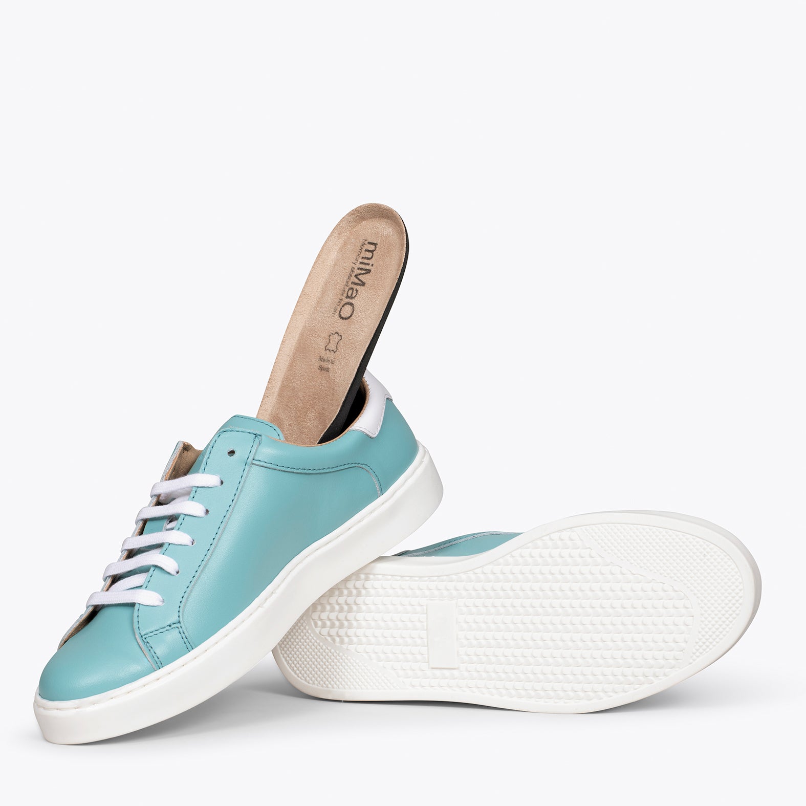 SNEAKER - Sneaker BLEU avec talon BLANC pour femme