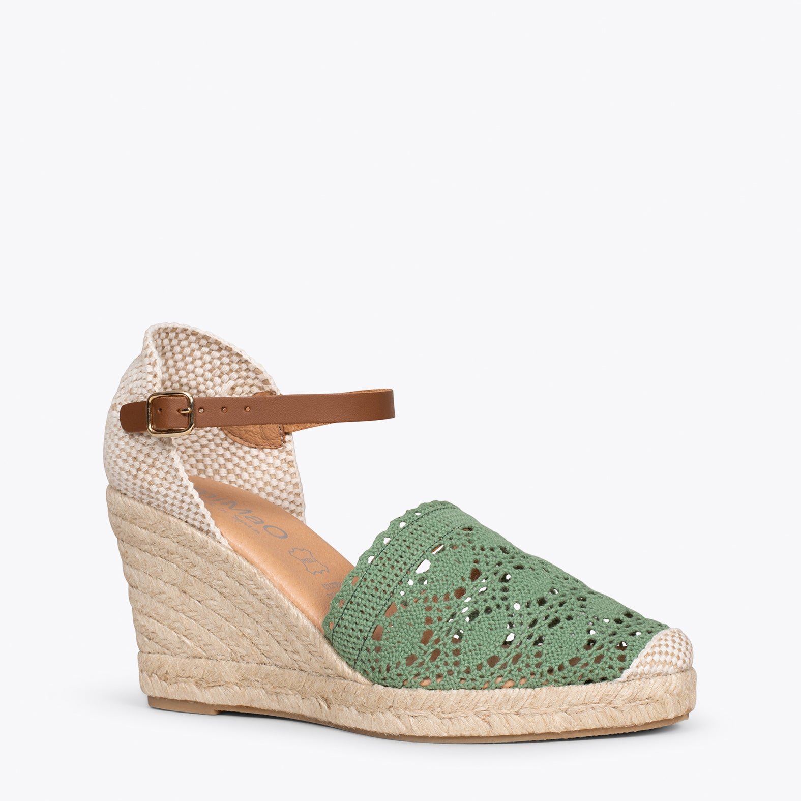 IBIZA – KHAKI crocheted espadrilles