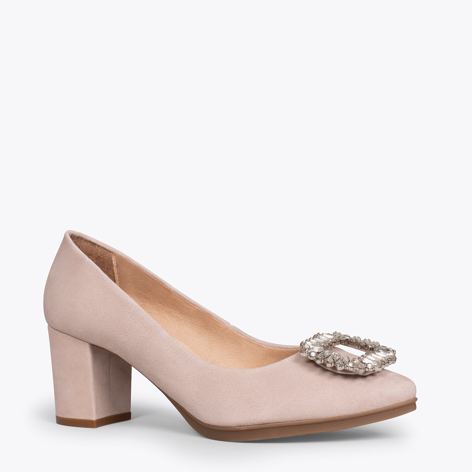 URBAN S CRISTAL Zapatos NUDE de tacón con pedrería