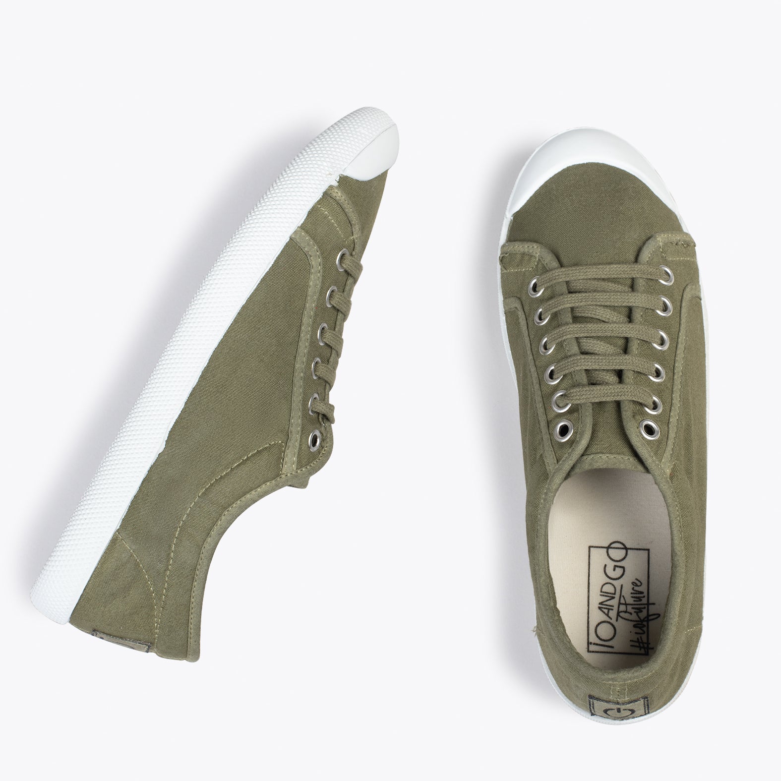 BAOBAB – KHAKI BCI cotton sneakers from IO&GO